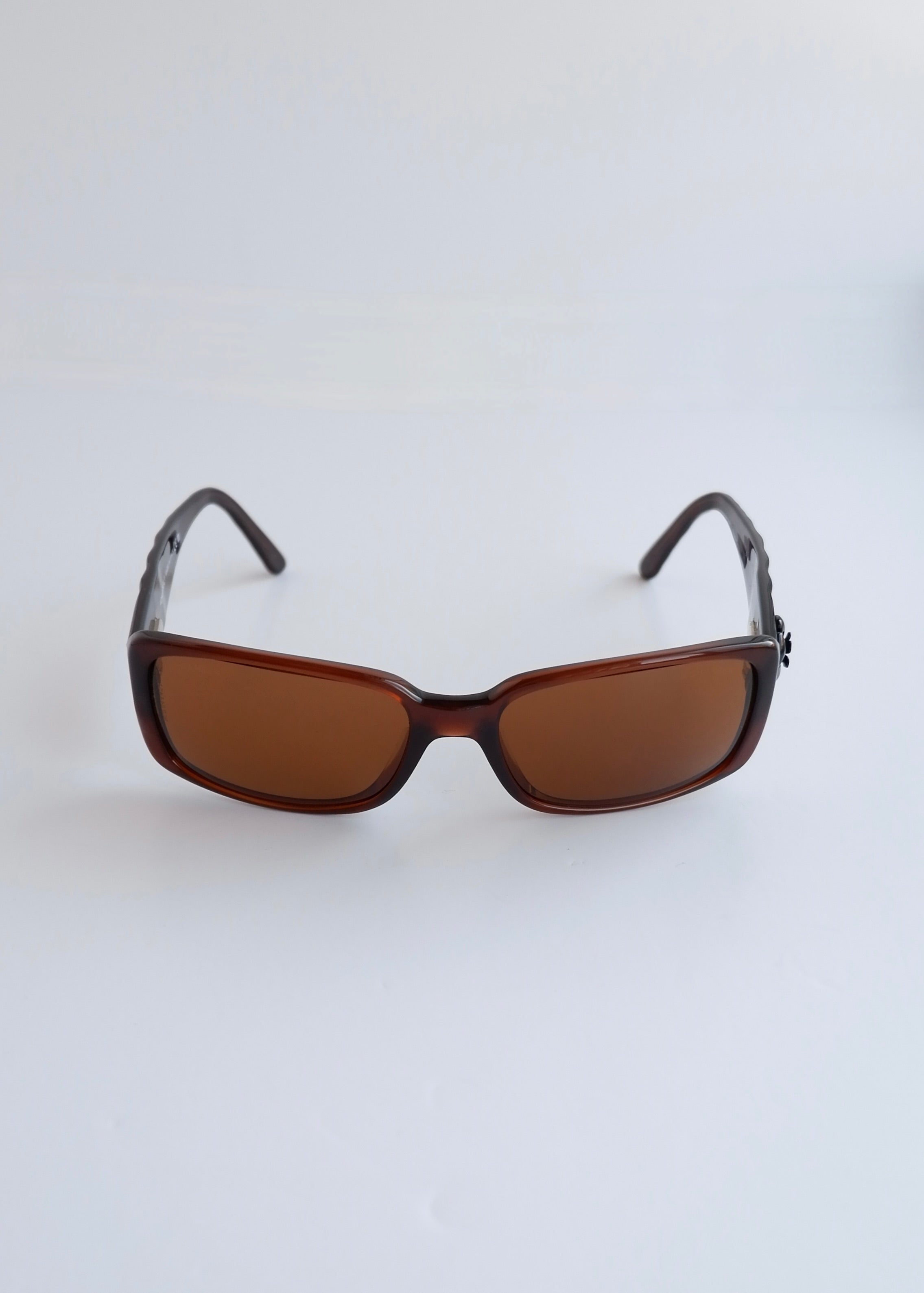Authentic Preowned Chanel Brown Camellia Square Frame Sunglasses