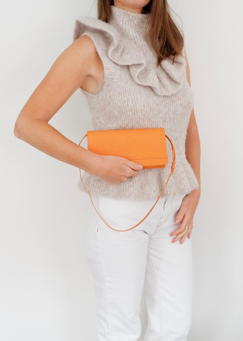 Authentic Preowned Louis Vuitton Orange Epi Leather Honfleur Shoulder Bag