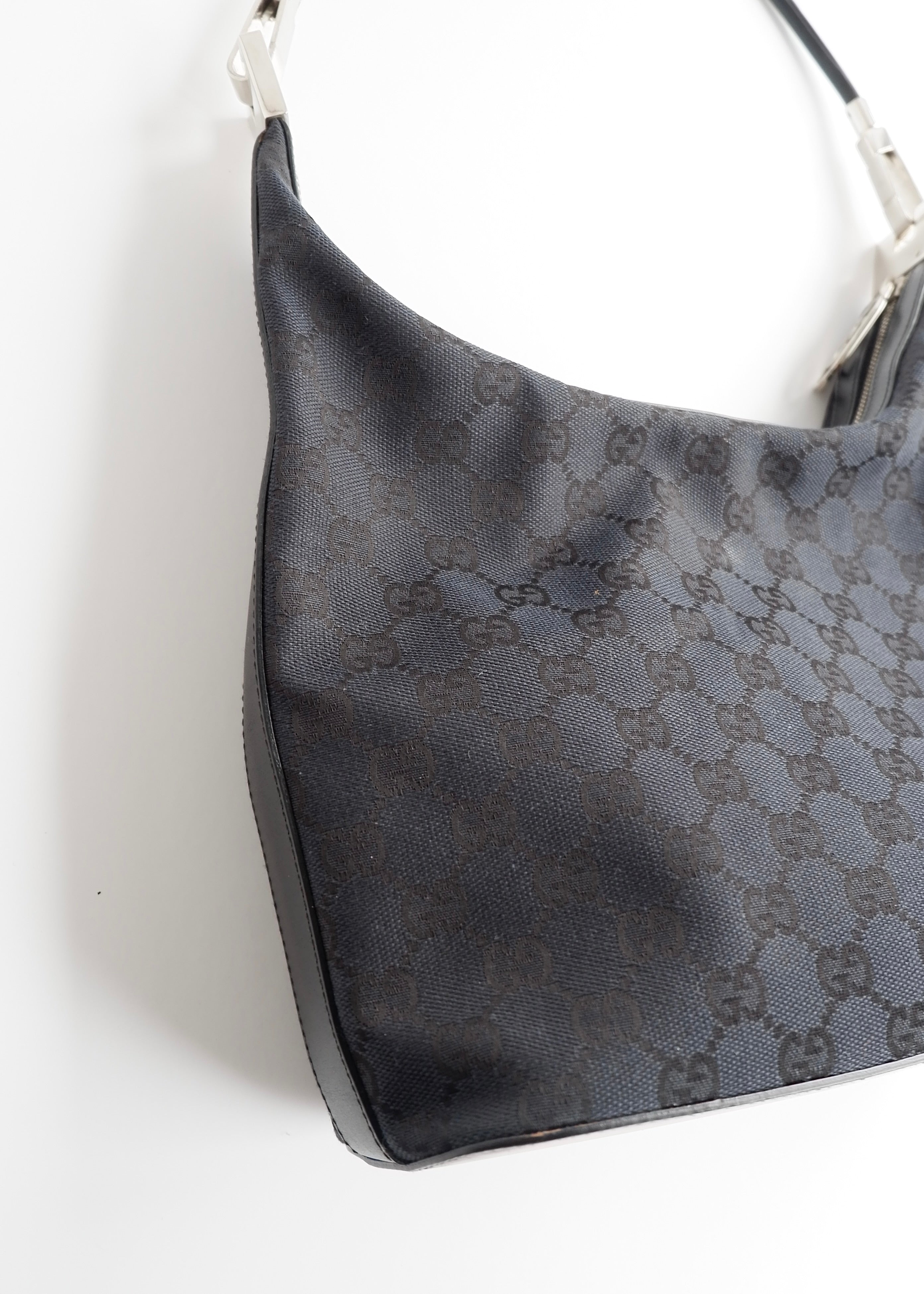 Authentic Preowned Gucci Black GG Canvas SHW Shoulder Bag