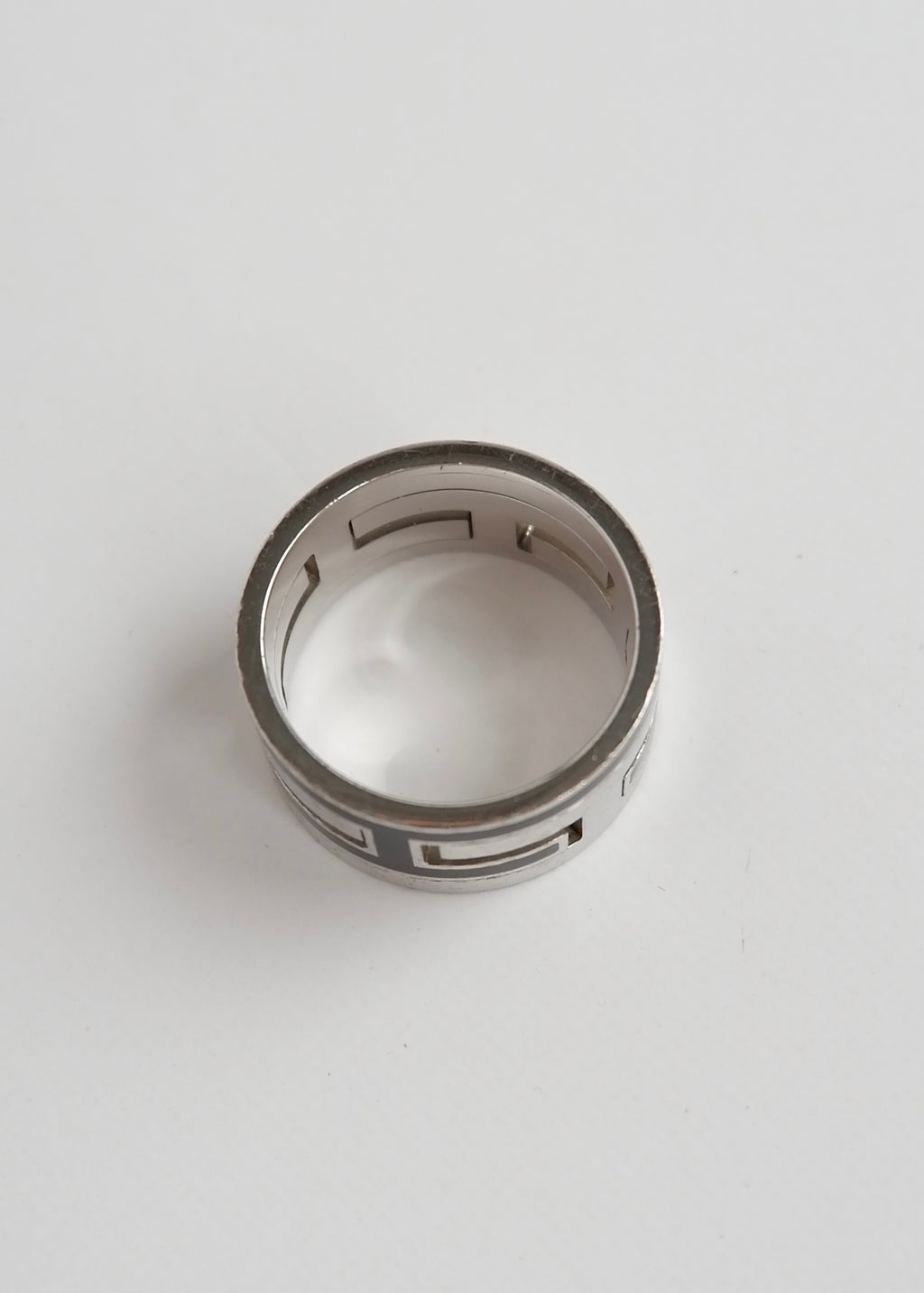Authentique bague Hermes d'occasion Move H Noire/Argentée