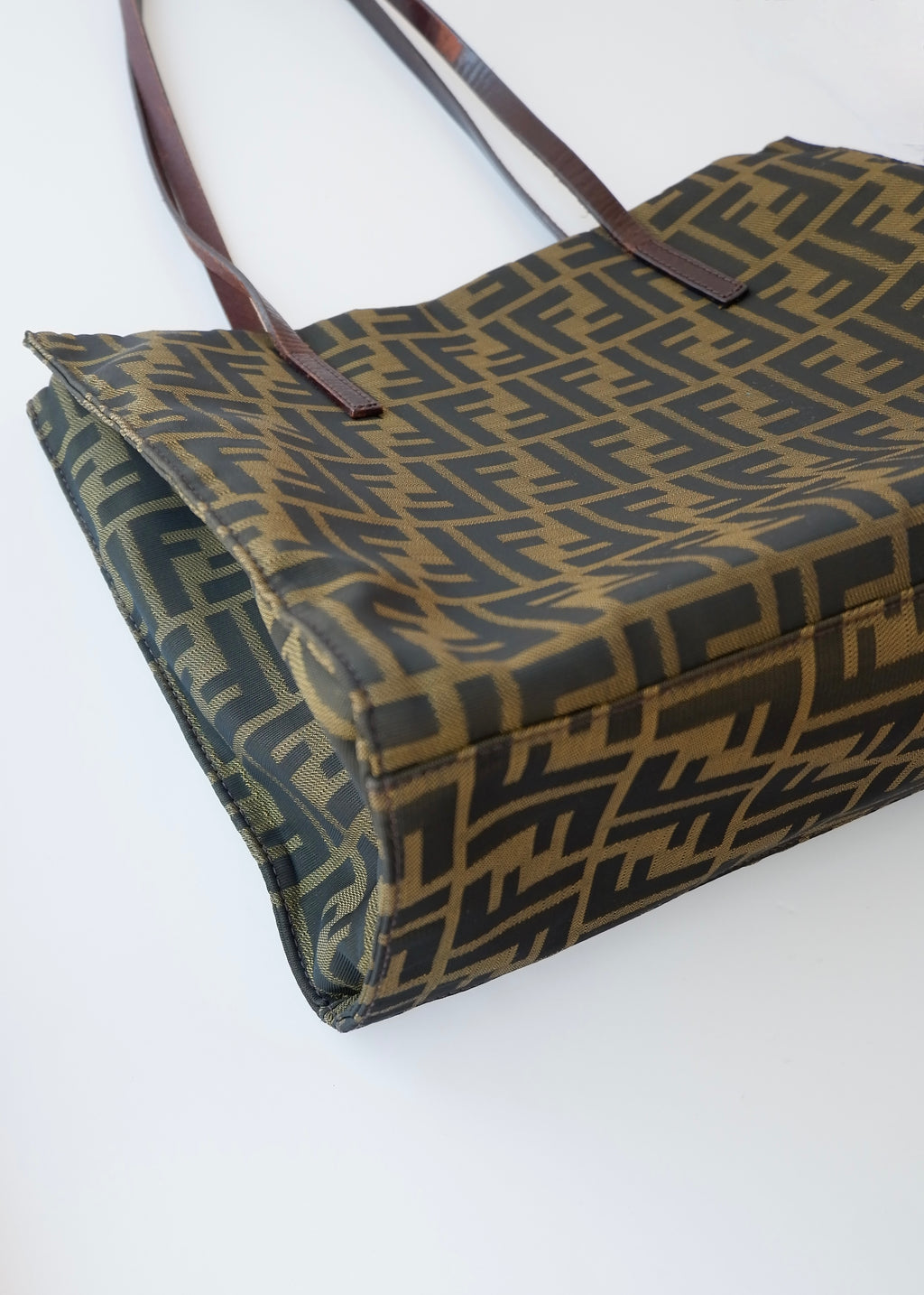 Preowned Vintage Fendi Brown Zucca Canvas Shoulder Tote