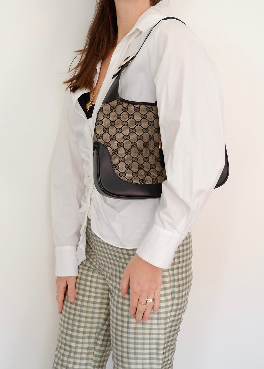Authentic Preowned Gucci Black GG Canvas Jackie Shoulder Bag