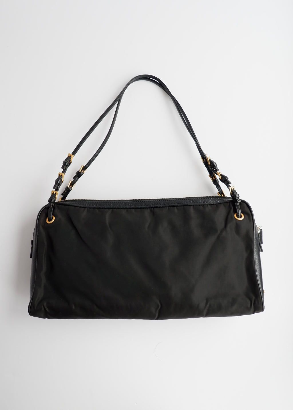 Authentic Preowned Prada Nylon/Leather Black Thin Strap Shoulder Bag GWH