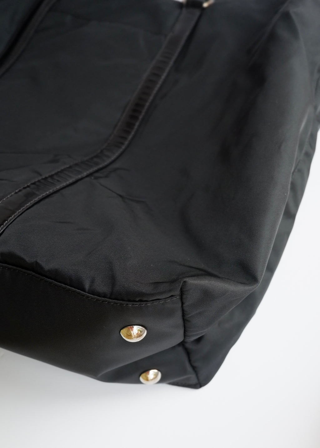 Preowned Prada Black Nylon/Leather Two Way Messenger Tote