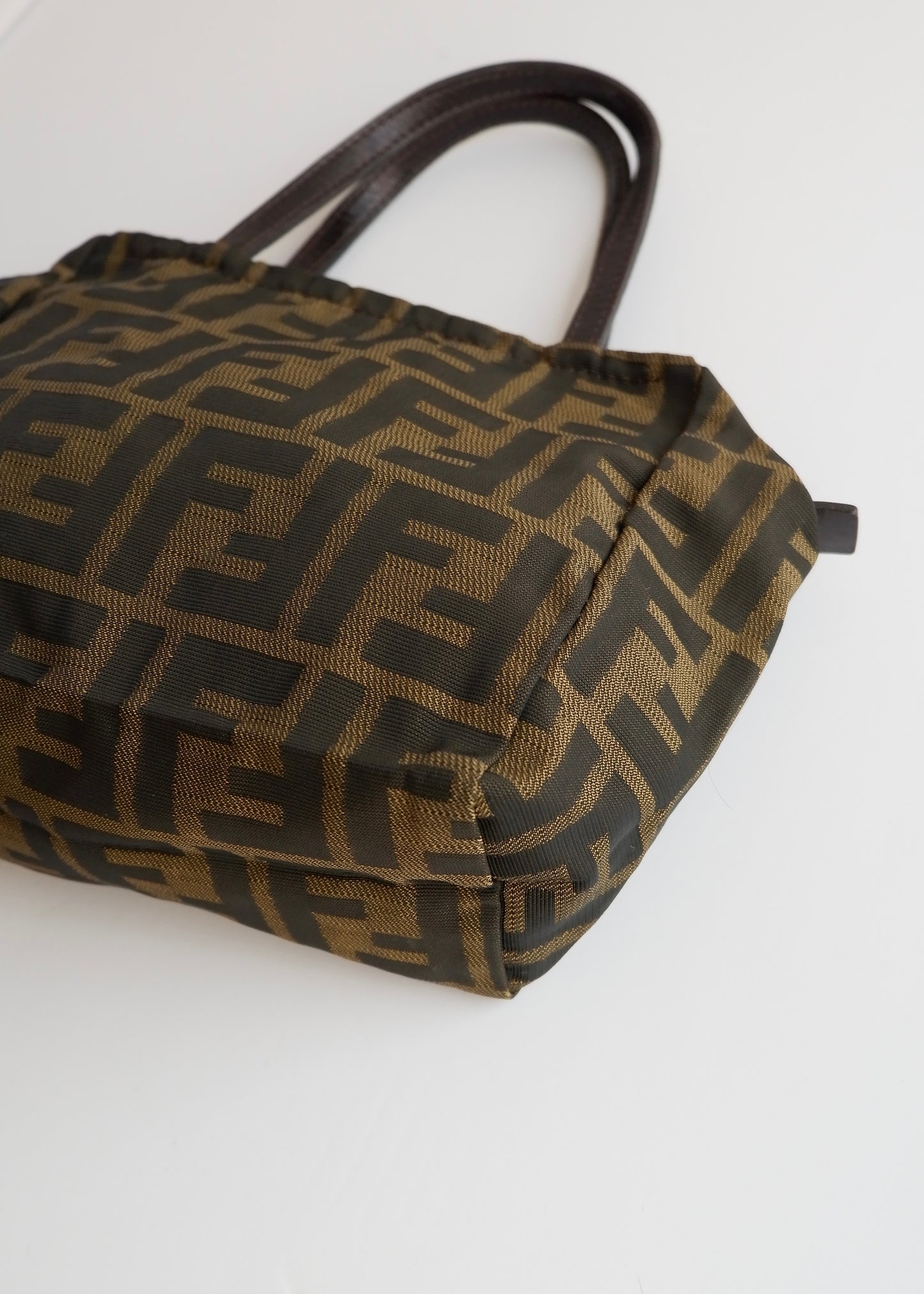 Authentic Preowned Vintage Fenci Brown Canvas Zucca Mini Handbag