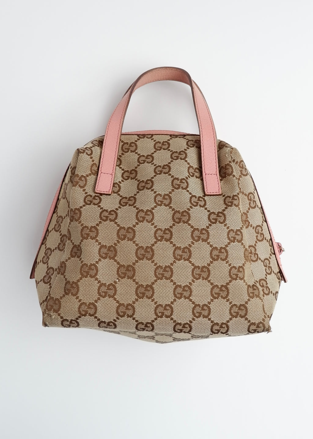 Authentic Preowned Gucci GG Canvas Pink Tofu Handbag