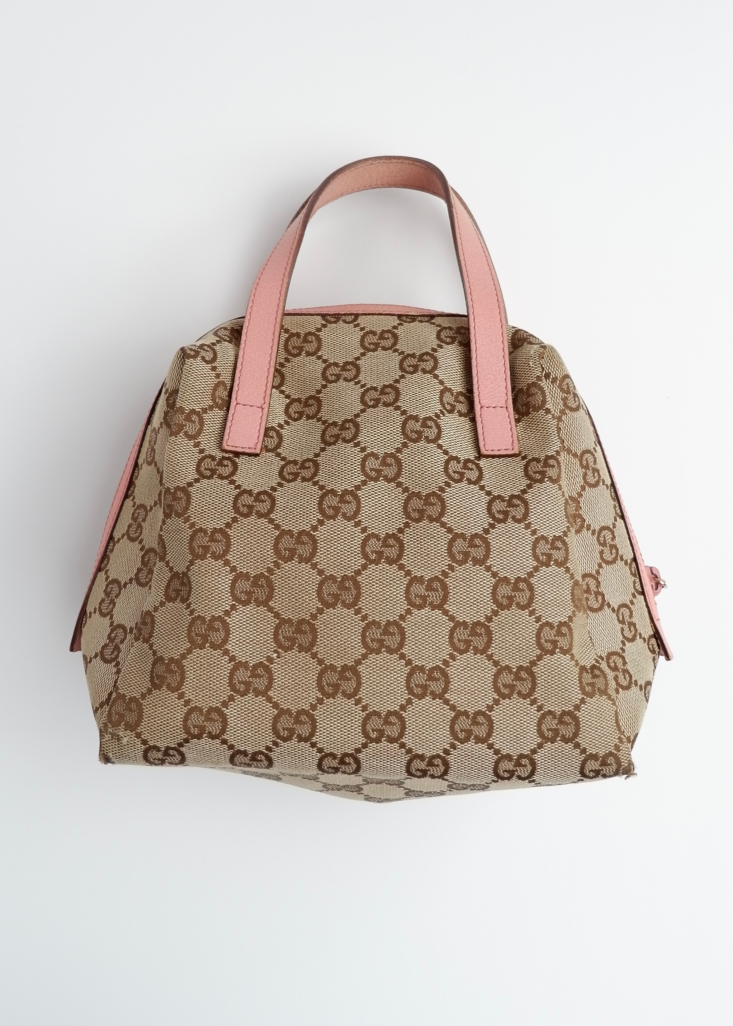 Authentic Preowned Gucci GG Canvas Pink Tofu Handbag