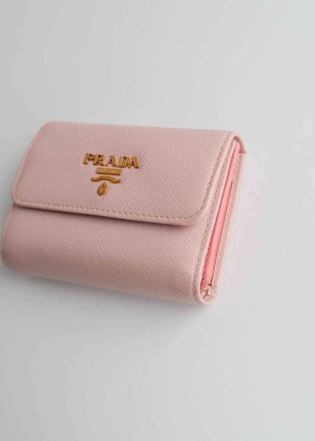 Authentic Preowned Prada Baby Pink Saffiano Leather Bi Fold Wallet