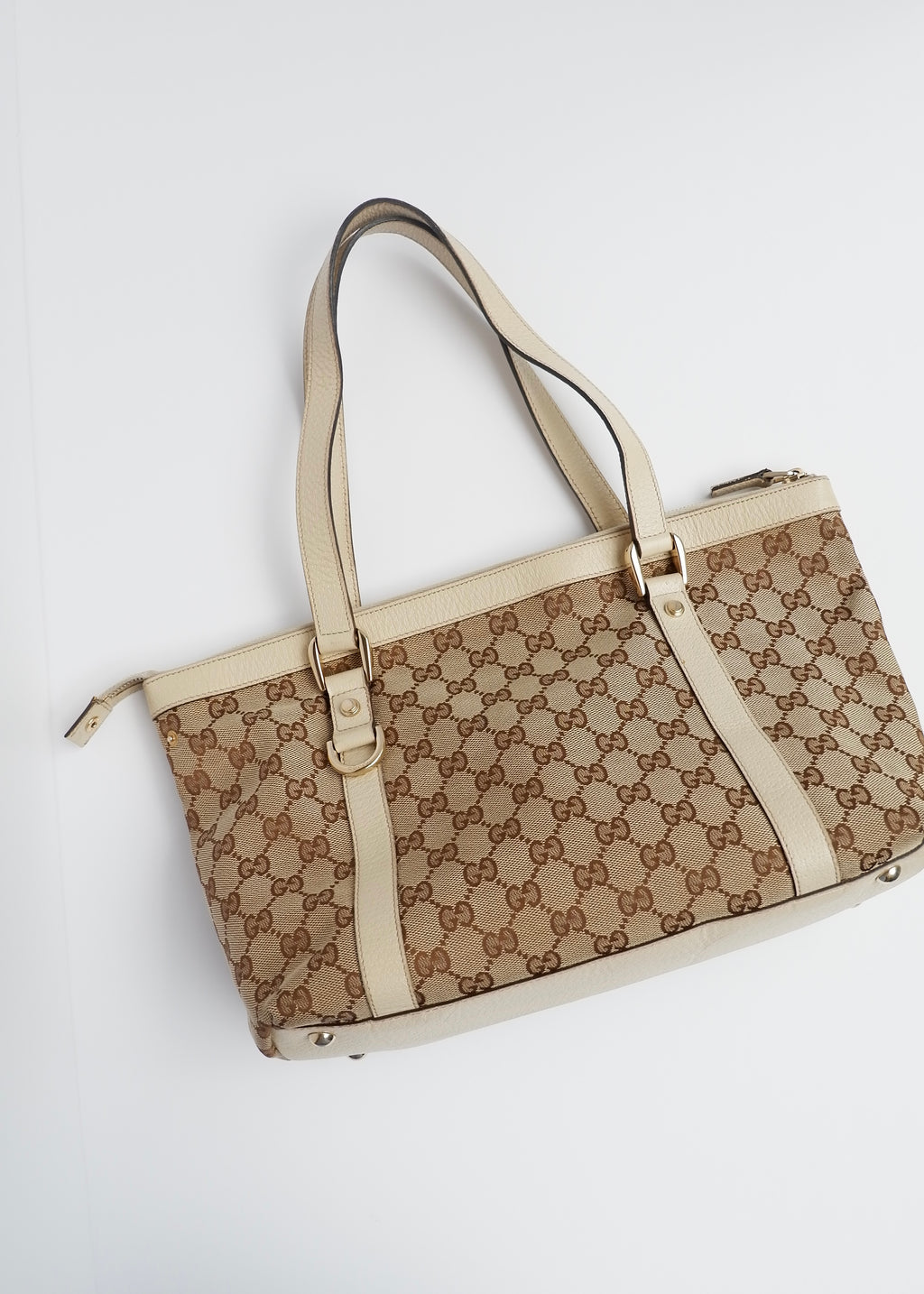 Authentic Preowned Gucci White GG Canvas Shoulder Bag
