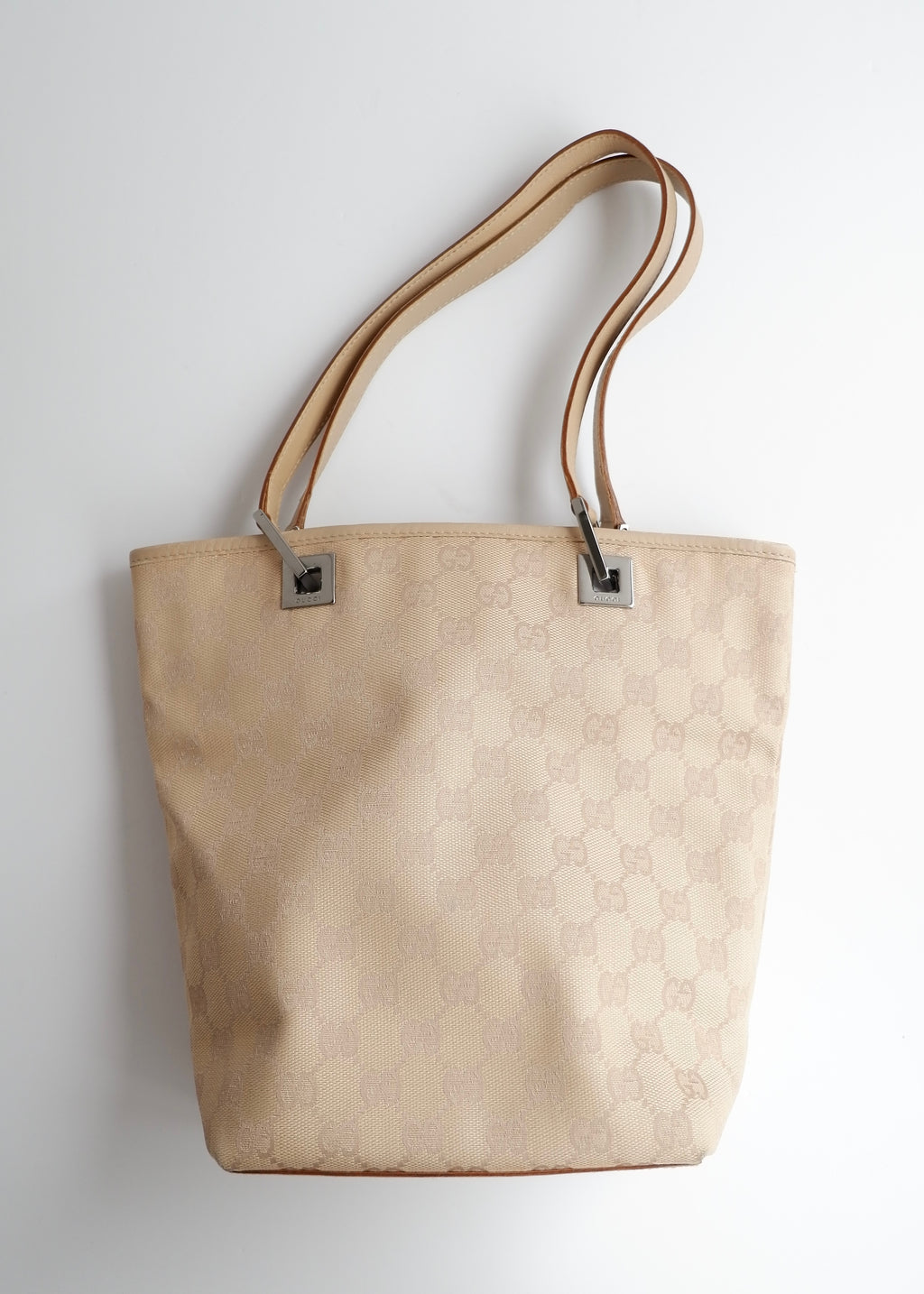 Authentic Preowned Gucci Light Beige GG Canvas Shoulder Tote