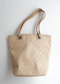 Authentic Preowned Gucci Light Beige GG Canvas Shoulder Tote