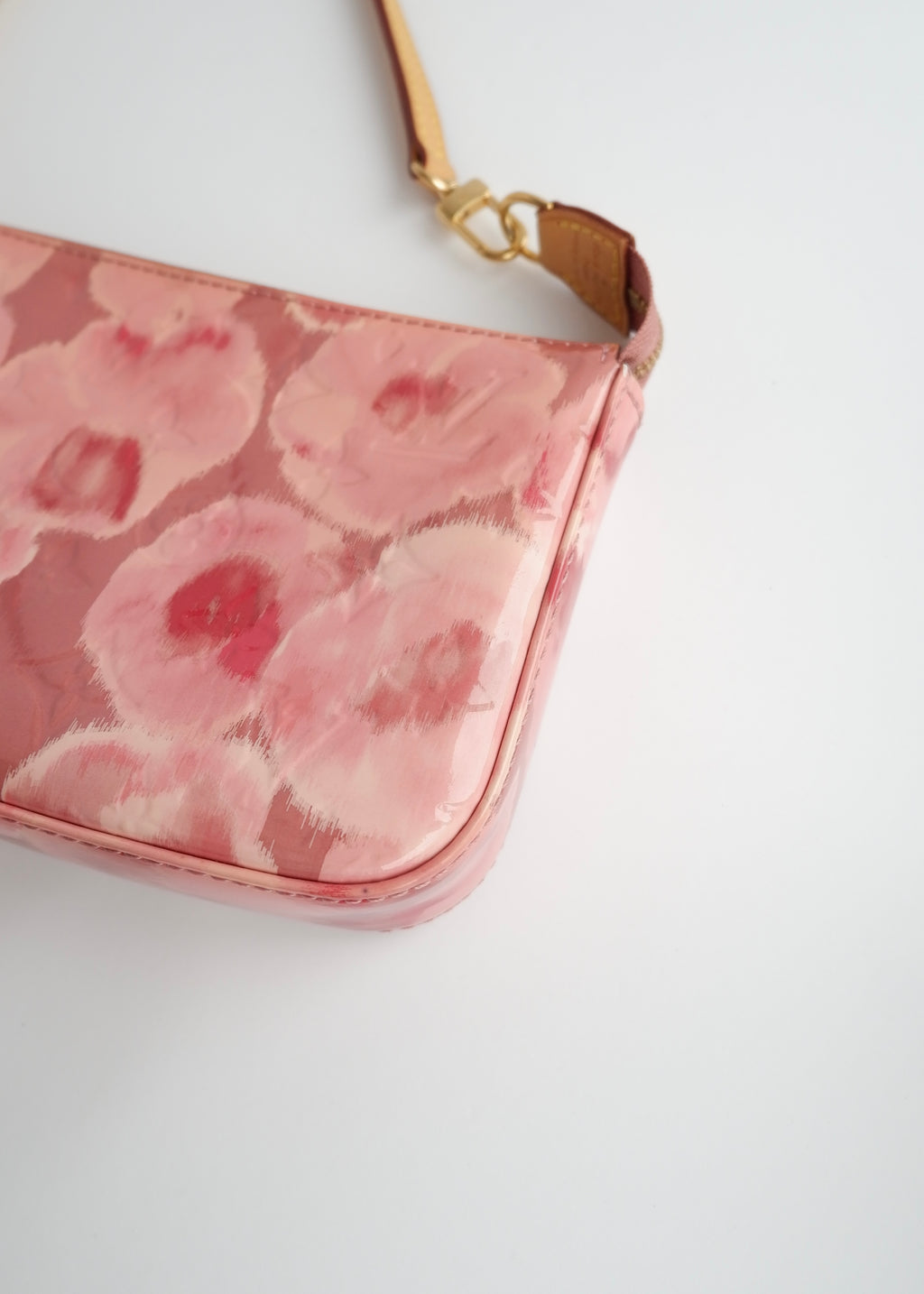 Authentic Preowned Louis Vuitton Limited Edition Rose Velours Monogram Ikat Pochette Crossbody Bag