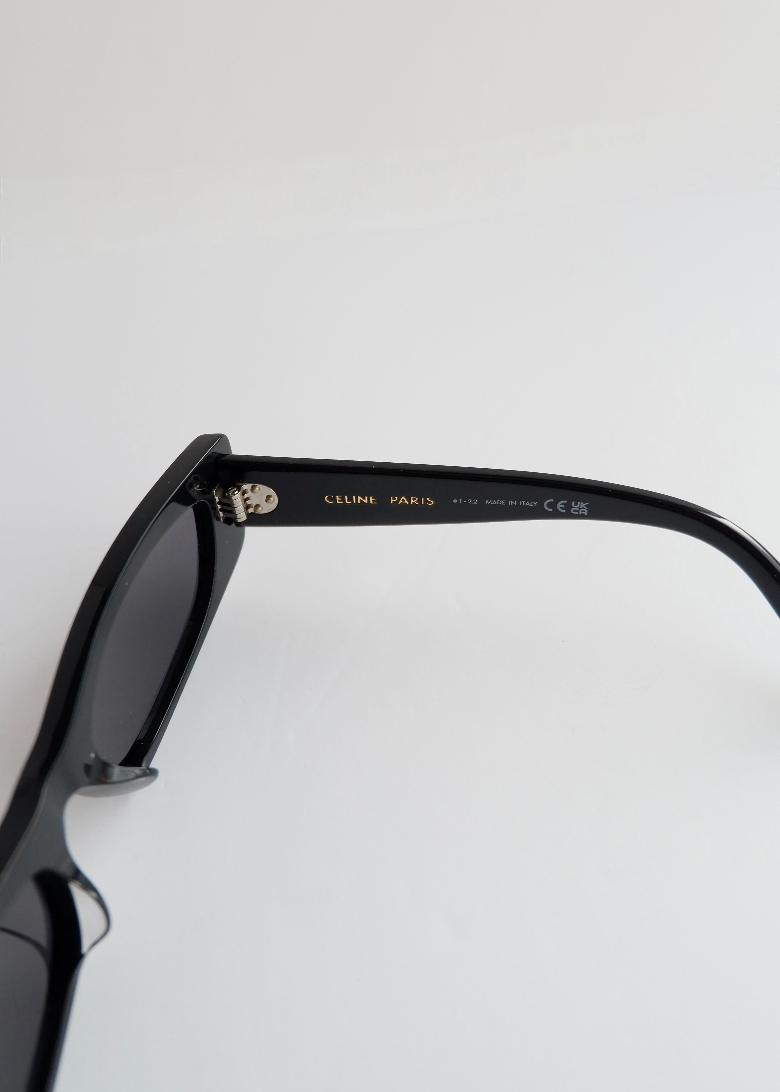 Authentiques lunettes de soleil Céline noires à monture carrée, d'occasion