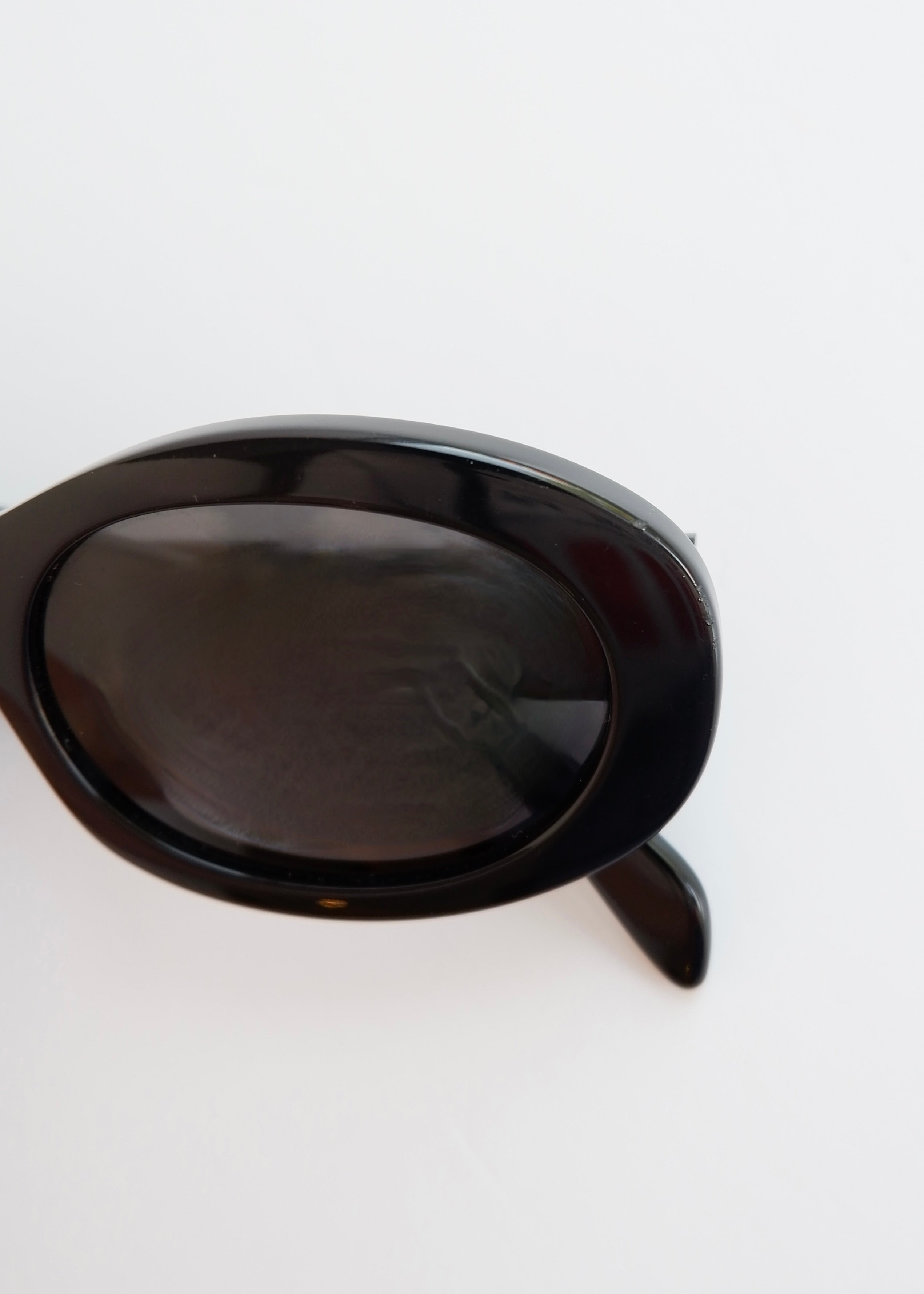 Preowned Celine Black Round Frame Triomphe Sunglasses