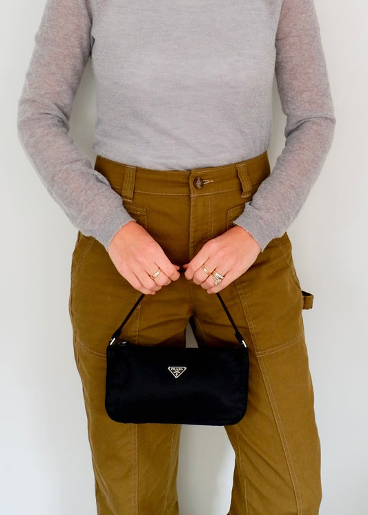Authentic Preowned Prada Black Nylon Pochette Shoulder Bag
