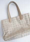 Authentic Preowned Chanel Beige Canvas/ Leather Travel Line Tote Bag
