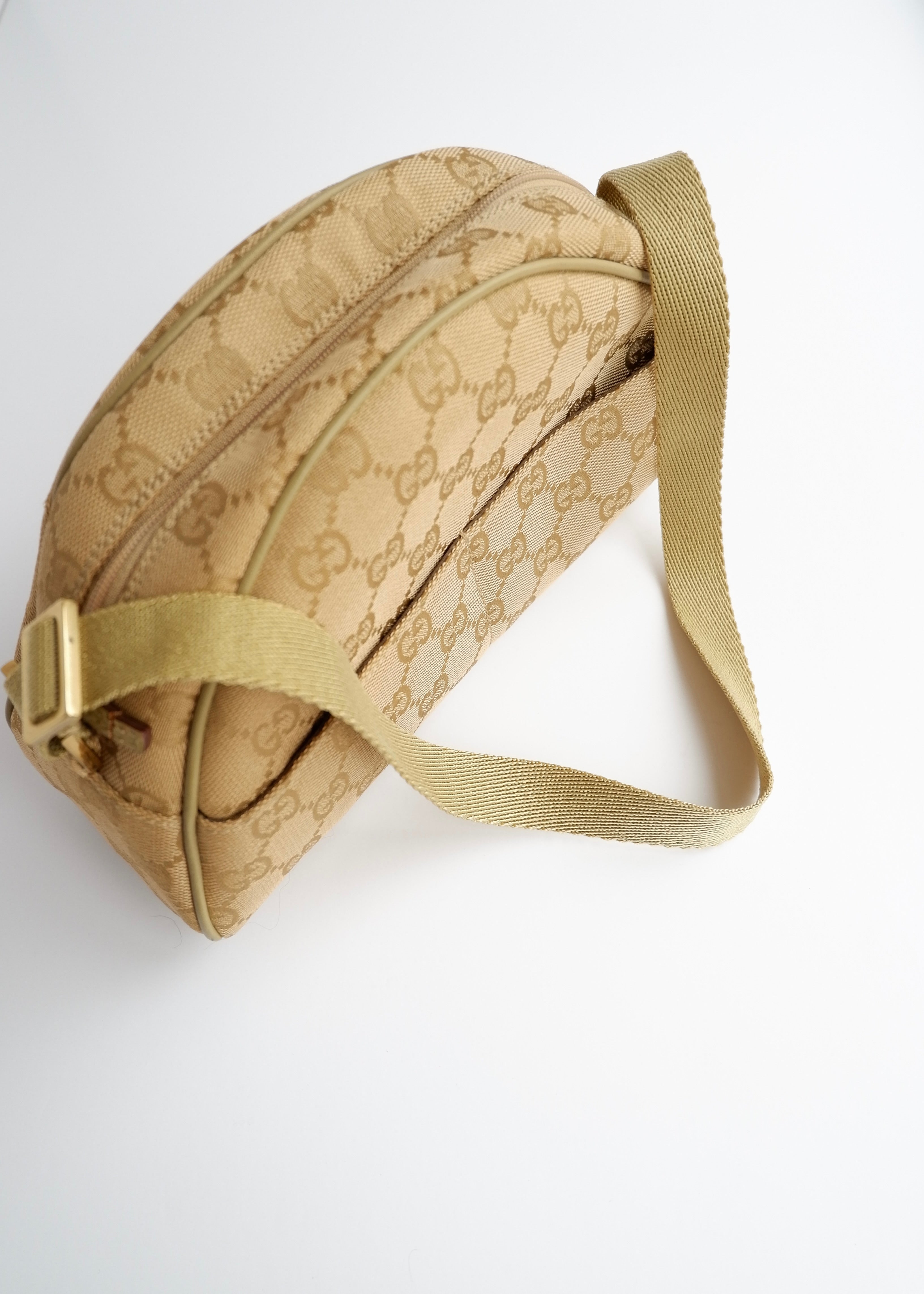 Authentic Preowned Gucci Green GG Canvas Half Moon Shoulder Bag