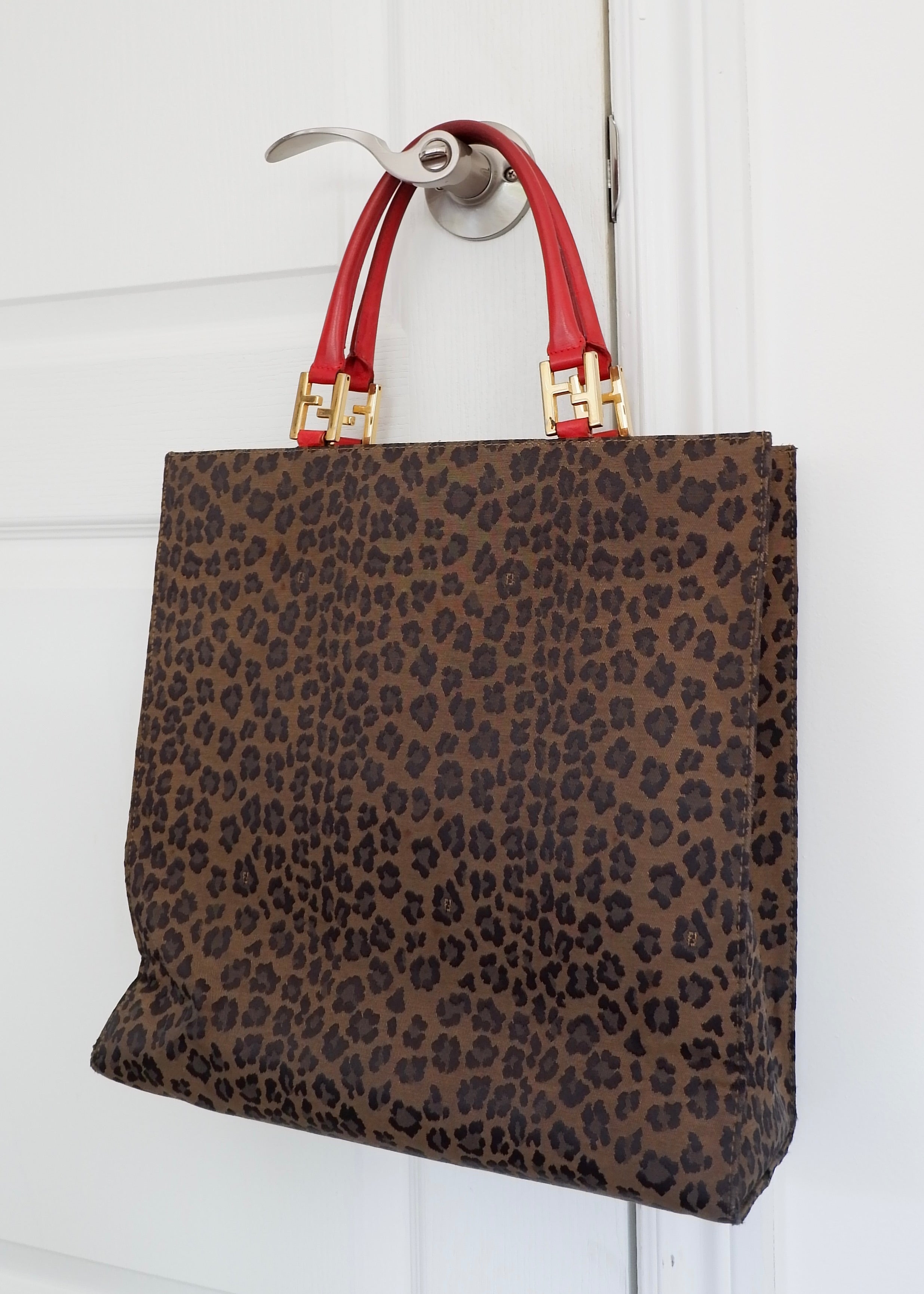 Sac cabas Fendi vintage authentique imprimé animalier