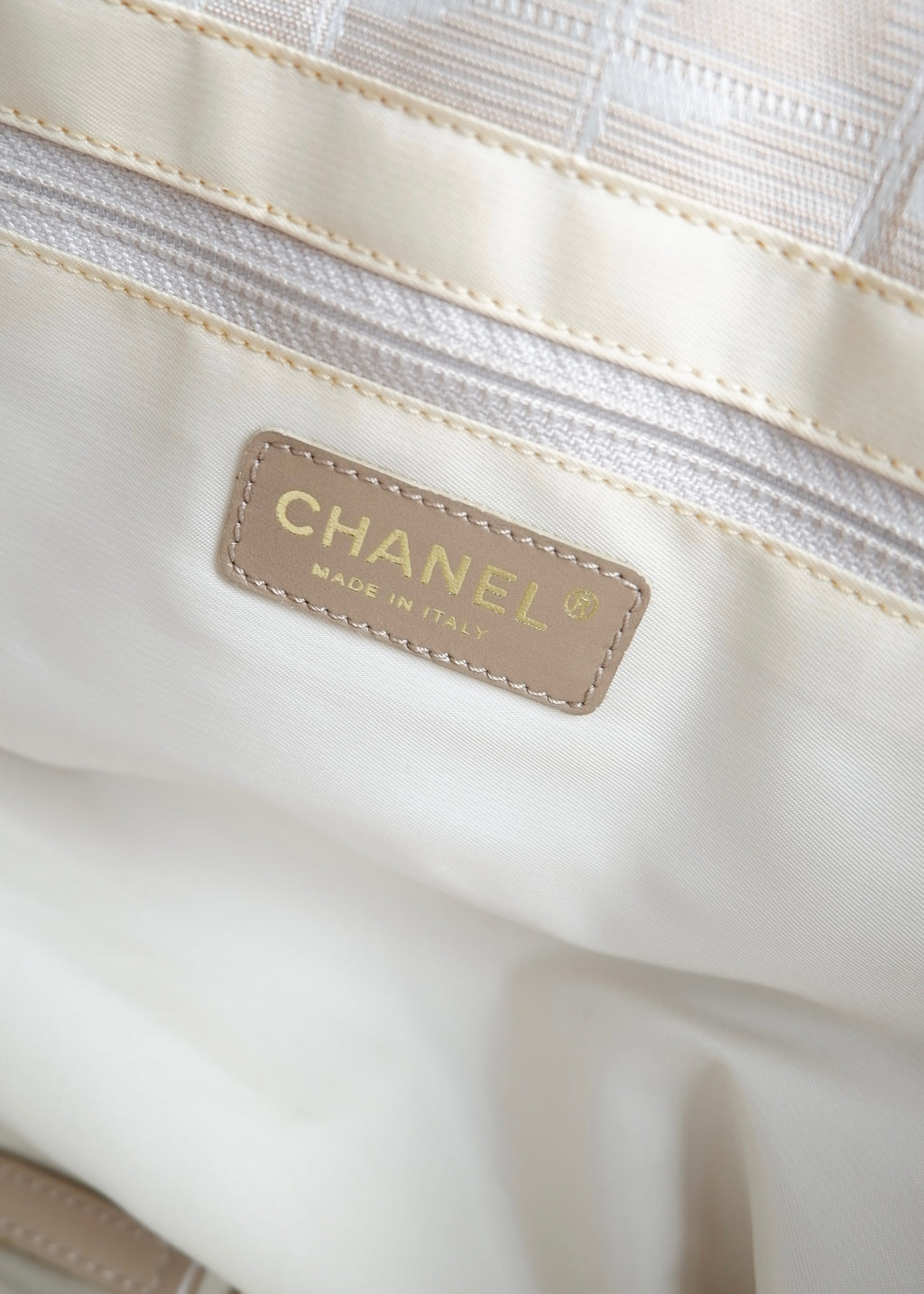 Authentic Preowned Chanel Beige Canvas/ Leather Travel Line Tote Bag