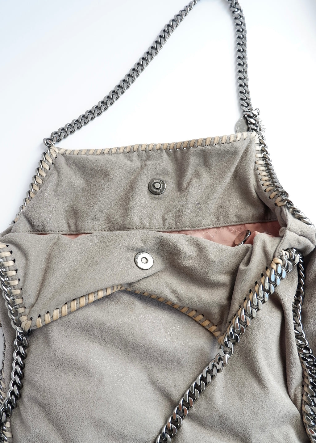 Sac porté épaule Stella McCartney Falabella en tissu gris authentique d'occasion