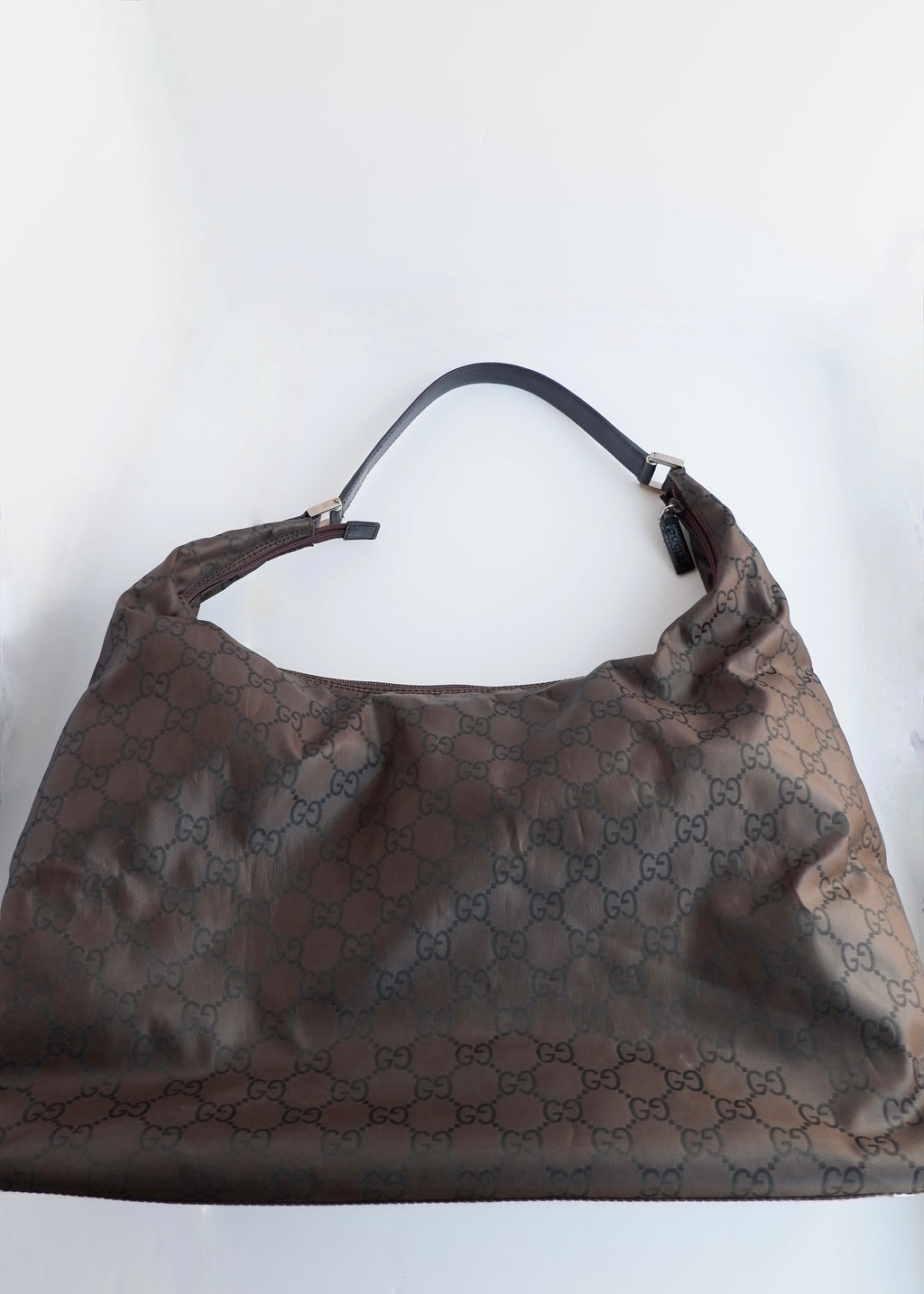 Authentic Preowned Gucci Brown GG Nylon Extra Large Hobo Bag