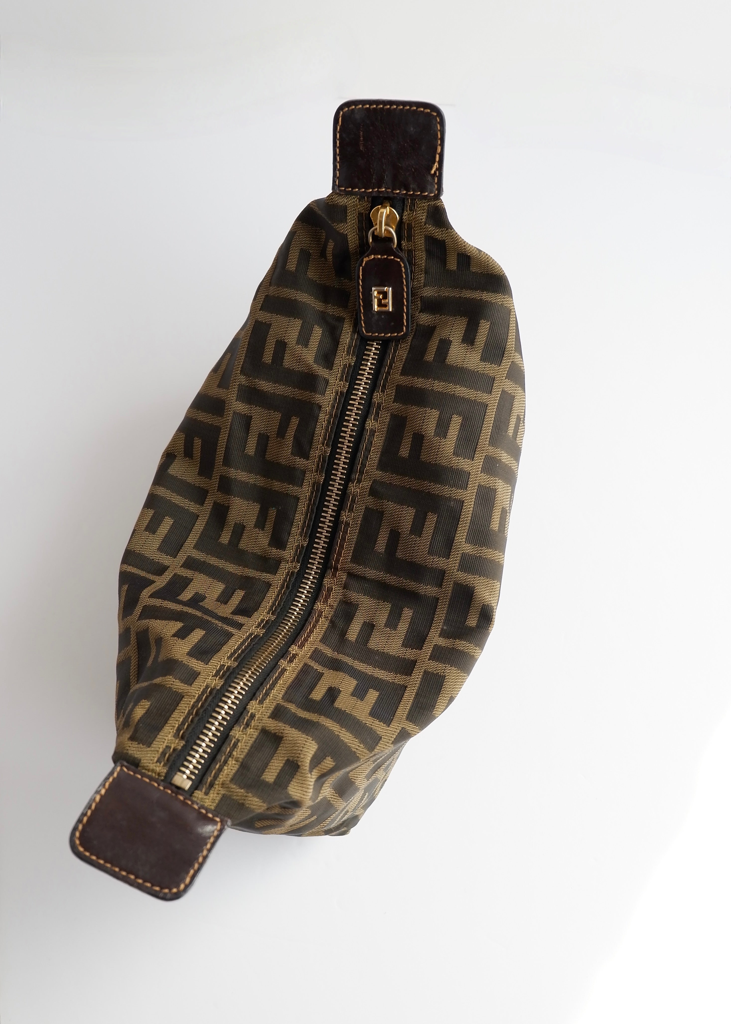Authentic Preowned Vintage Fendi Brown Zucca Pouch