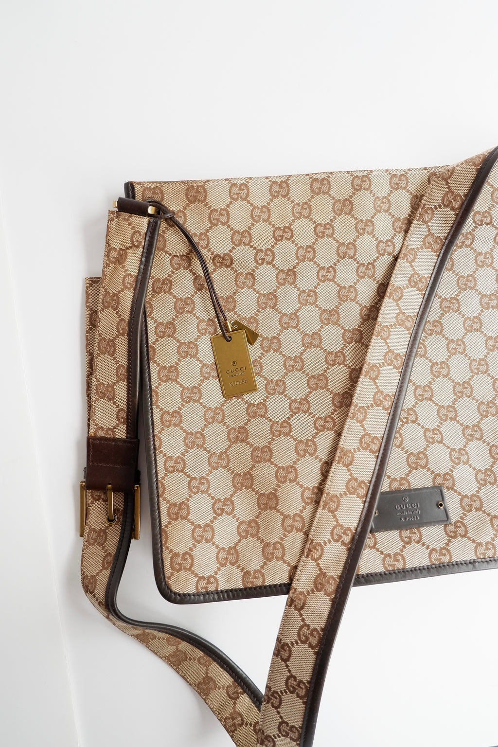 Authentic Preowned Gucci Brown GG Canvas Crossbody Bag