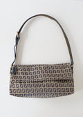Authentic Preowned Vintage Fendi Navy Blue Zucchino Shoulder Bag