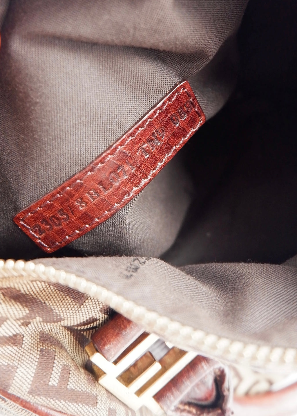 Authentique Sac Boston Fendi Zucchino Toile Marron Petit Forever Bauletto d'occasion