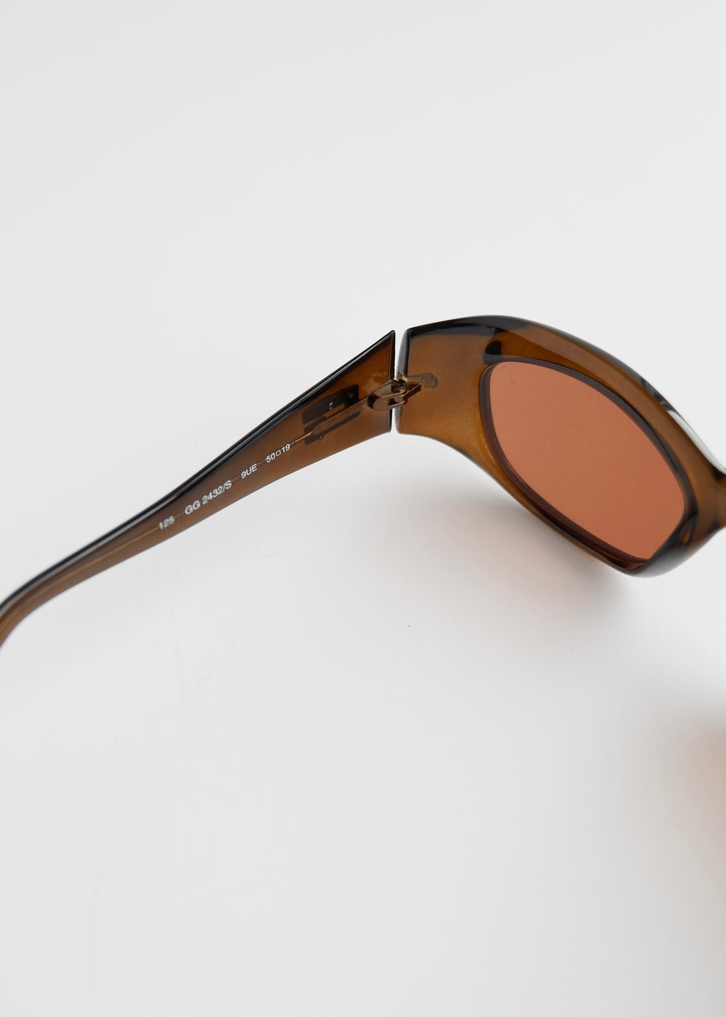 Authentiques lunettes de soleil Gucci d'occasion en acétate marron à monture carrée