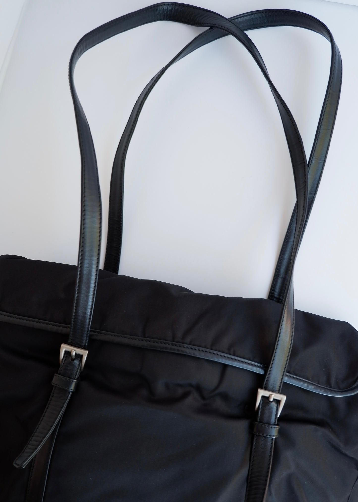 Authentic Preowned Prada Black Nylon/ Leather Tote Bag