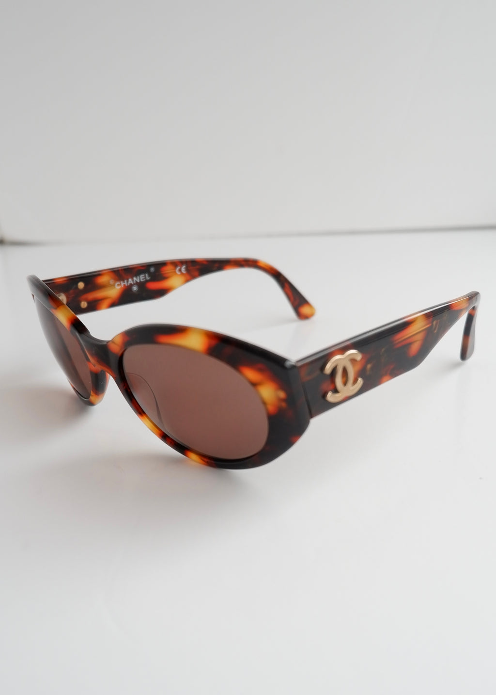 Authentic Preowned Chanel Brown Tortoise Cat Eye Sunglasses