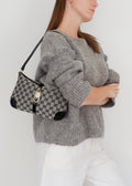 Authentic Preowned Gucci Black GG Canvas/ Patent Leather Shoulder Bag