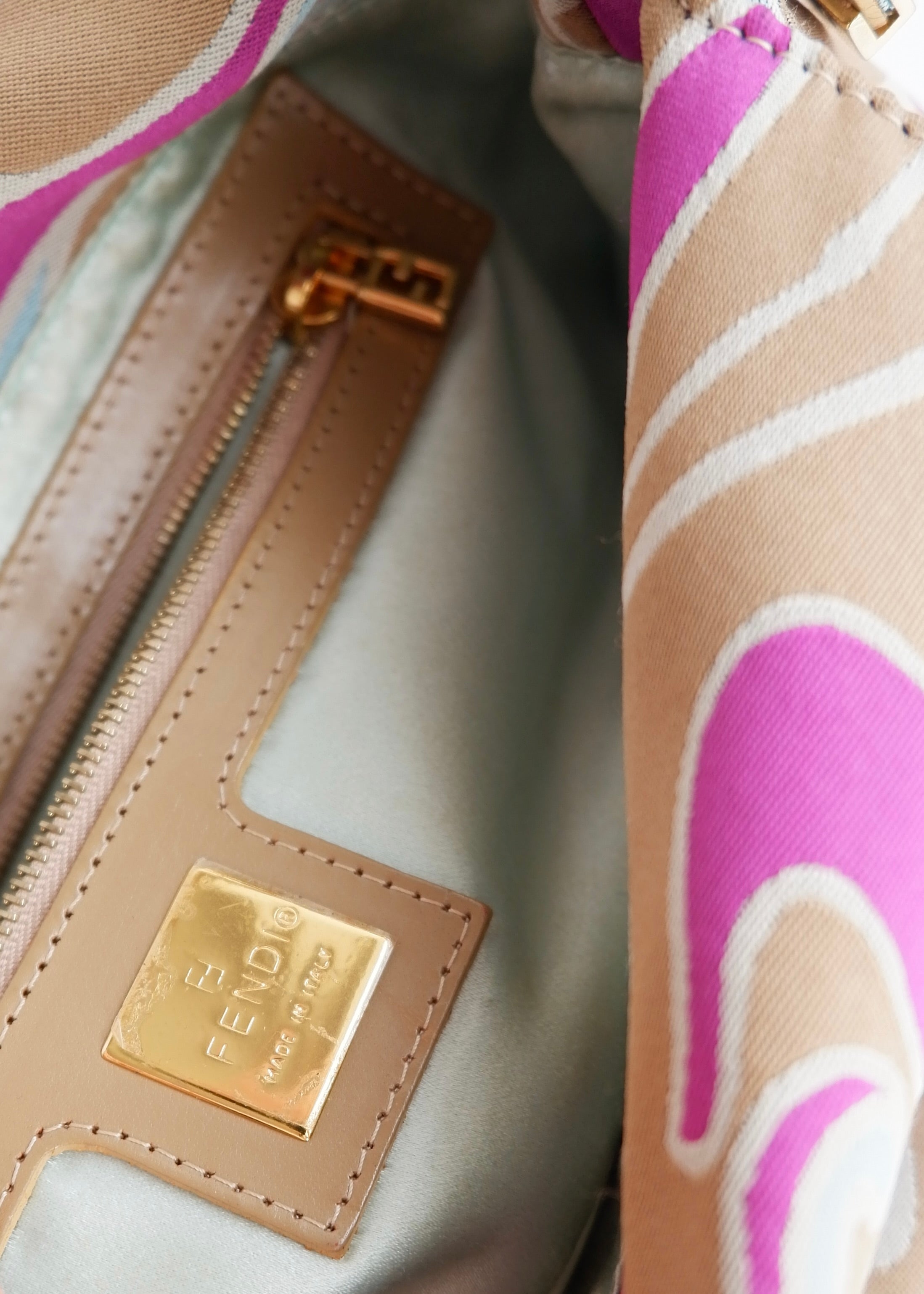 Authentic Preowned Fendi Psychedelic Swirl Multi Color Baguette Shoulder Bag