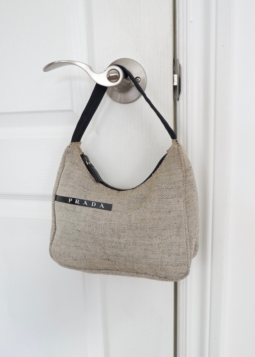 Authentic Preowned Prada Grey Canvas Shoulder Bag