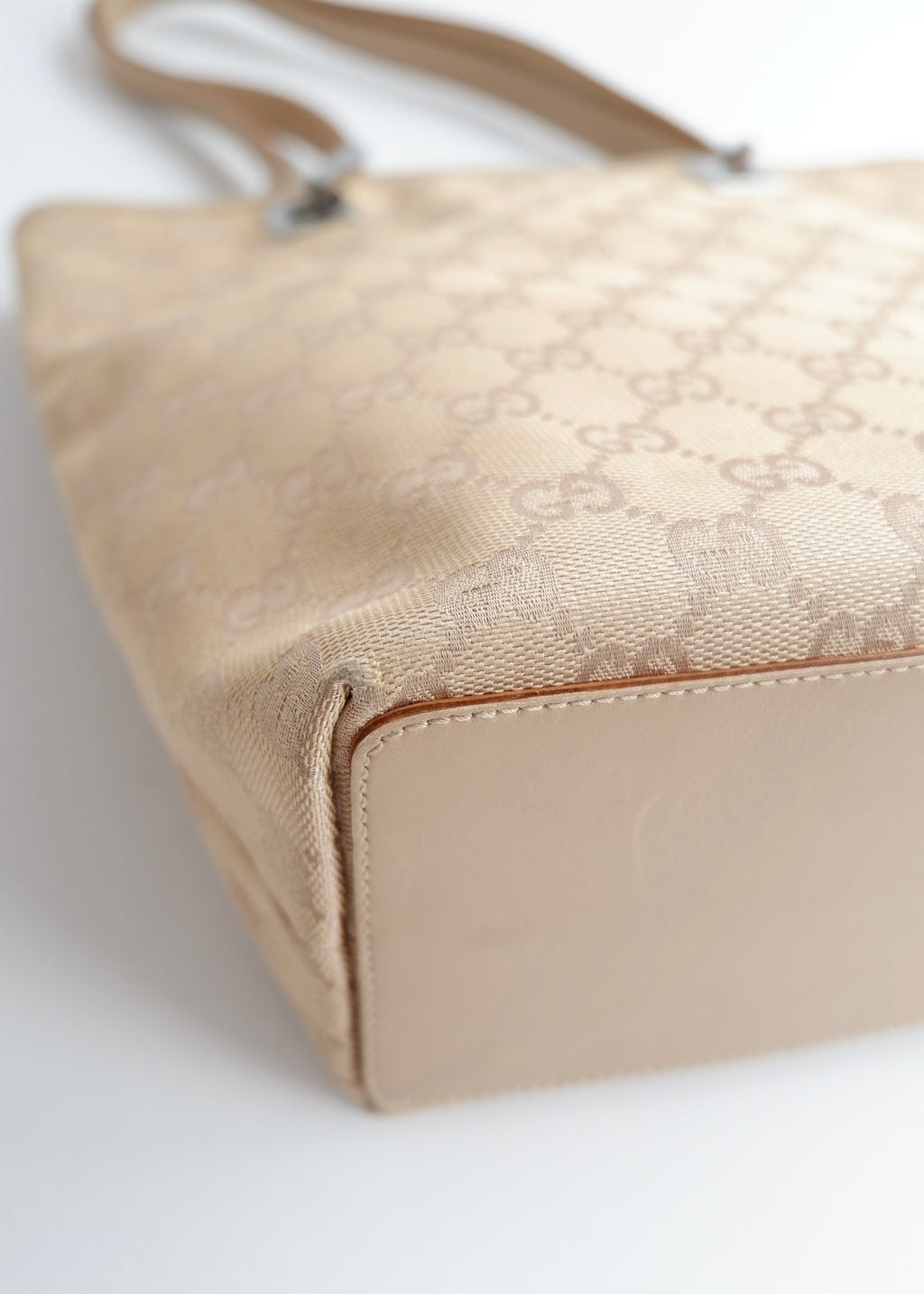 Authentic Preowned Gucci Light Beige GG Canvas Shoulder Tote