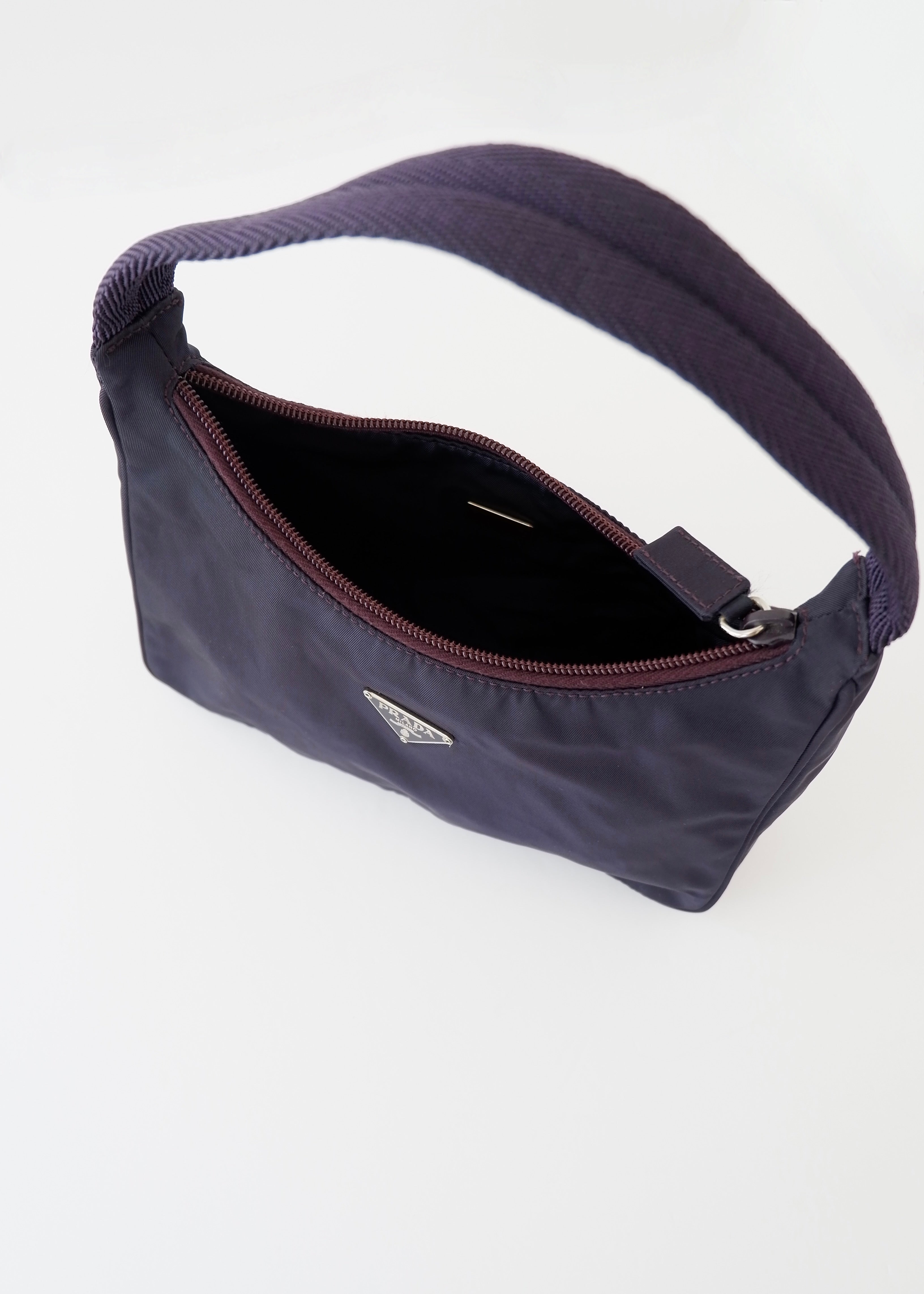 Authentic Preowned Prada Dark Purple Nylon Shoulder Bag