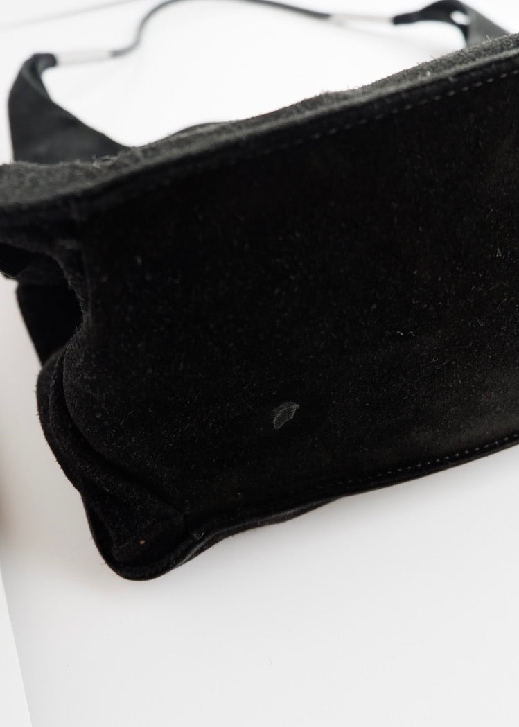 Authentic Preowned Gucci Black Suede Hobo Shoulder Bag