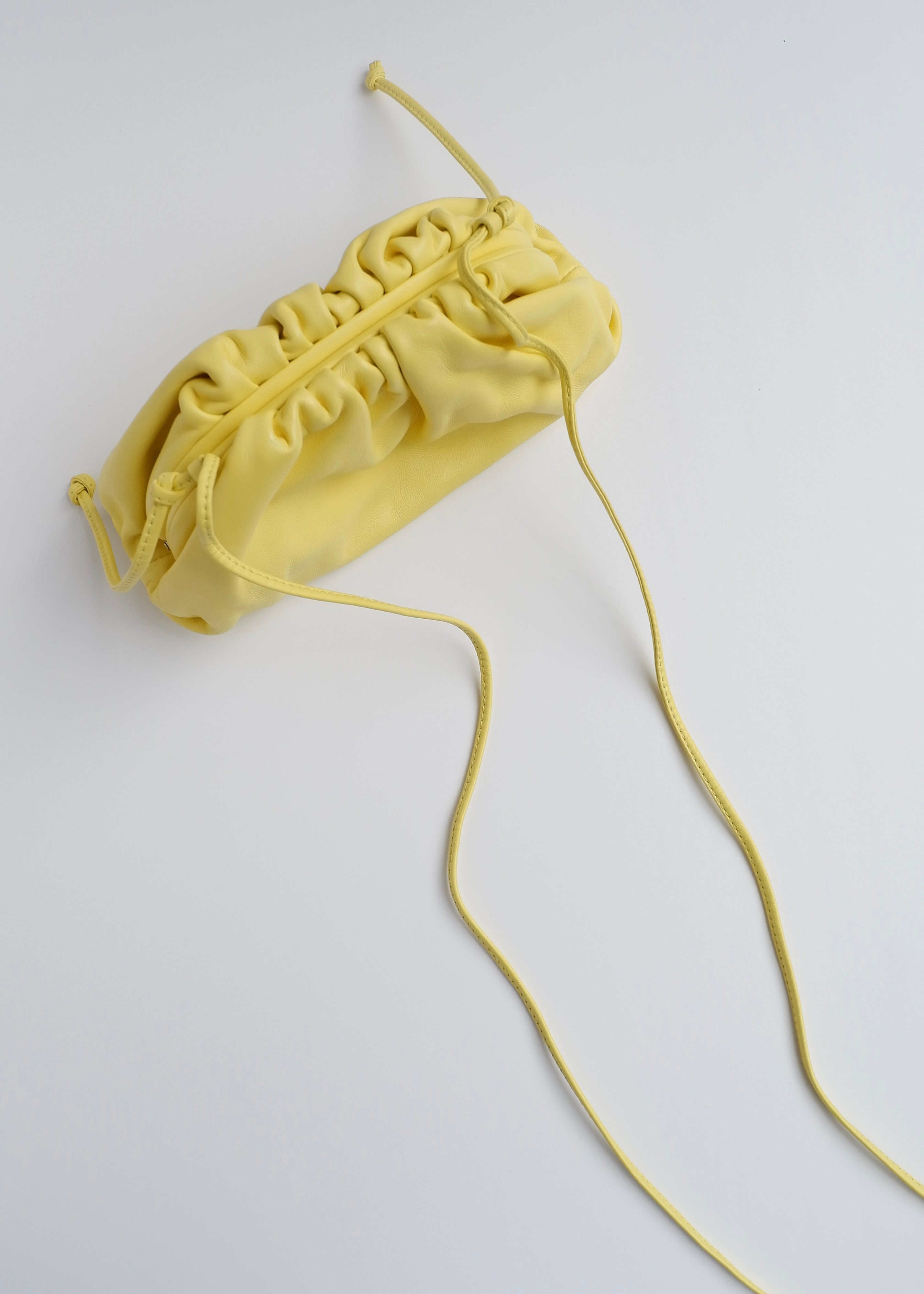 Authentic Preowned Bottega Veneta Yellow Leather Small The Pouch Crossbody