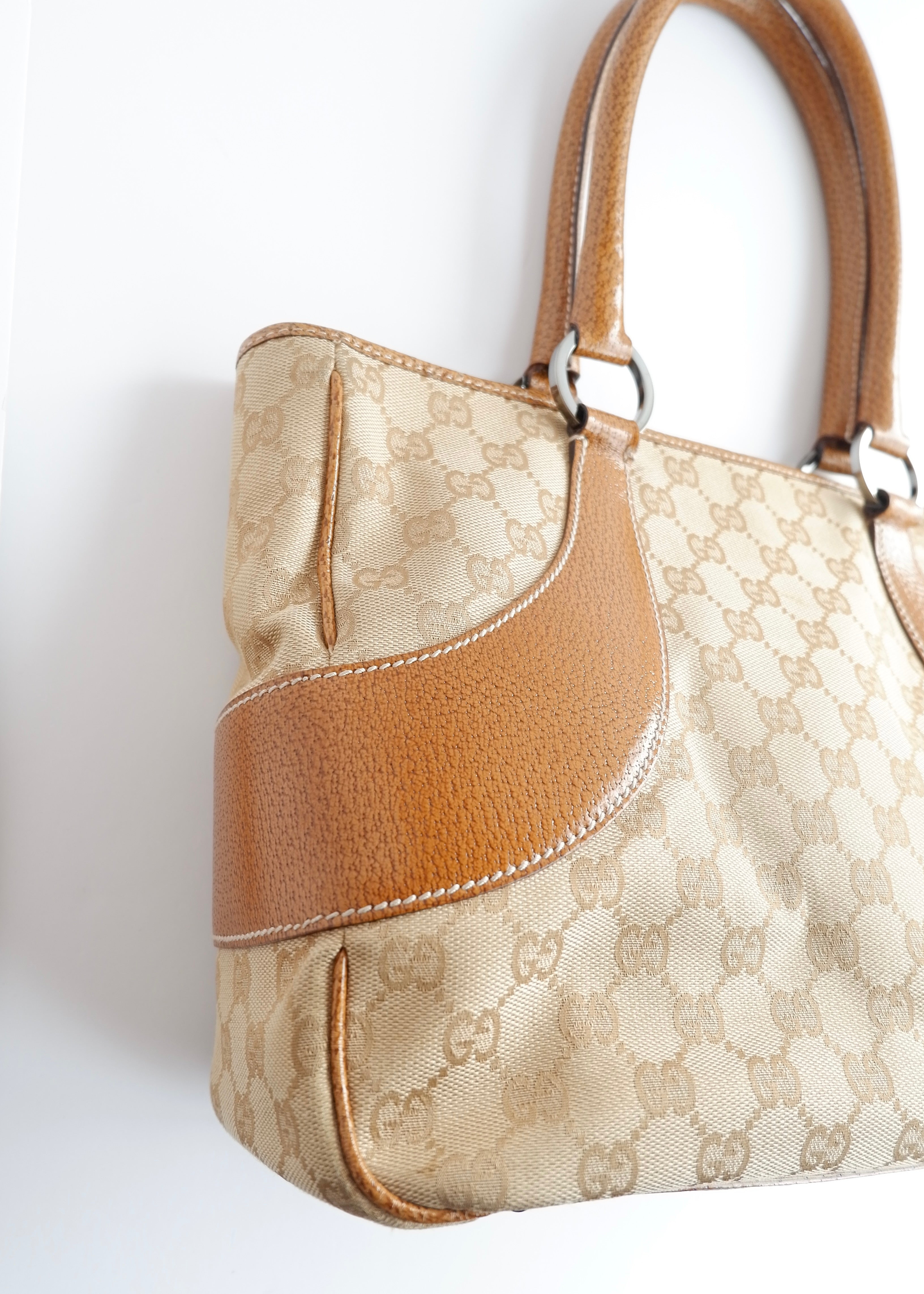 Authentic Preowned Gucci Caramel Brown GG Canvas Shoulder Bag