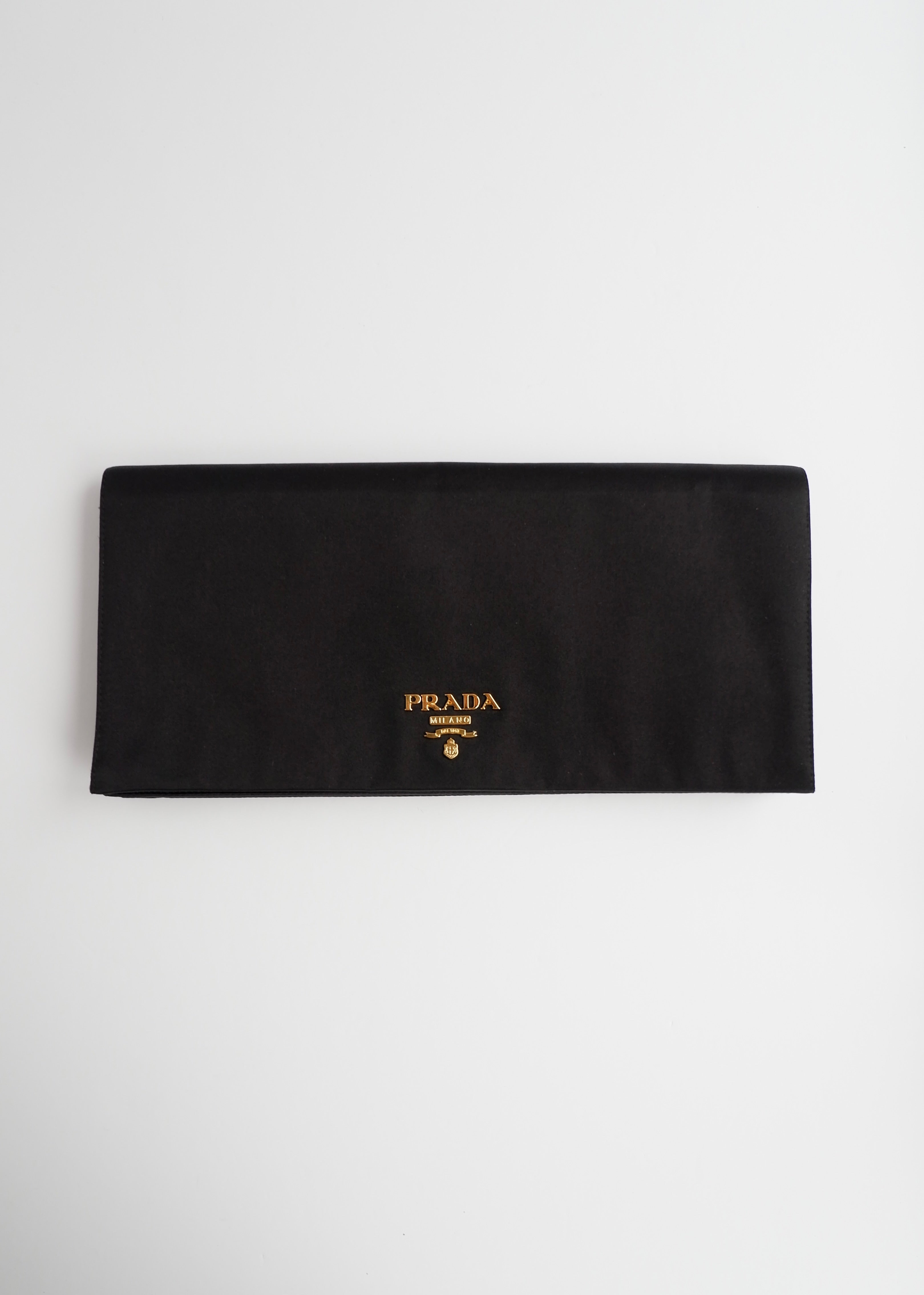 Authentic Preowned Prada Black Satin Clutch