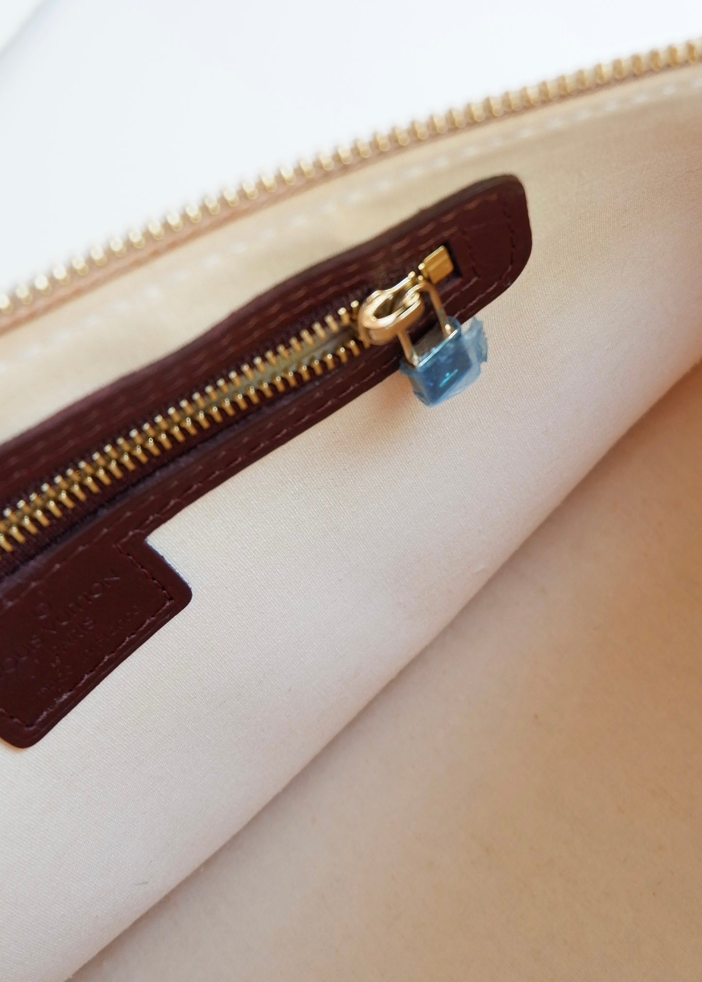 Authentic Preowned Louis Vuitton Burgundy Mini Lin Long Alma