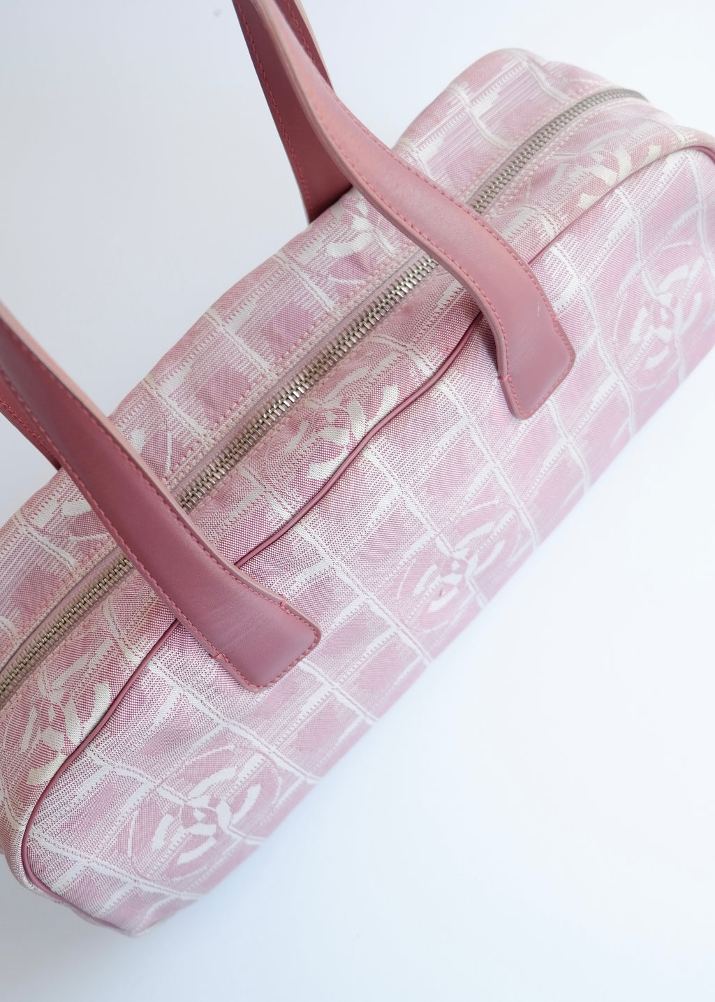 Authentic Preowned Chanel Pink Nylon New Travel Line Shoulder Bag