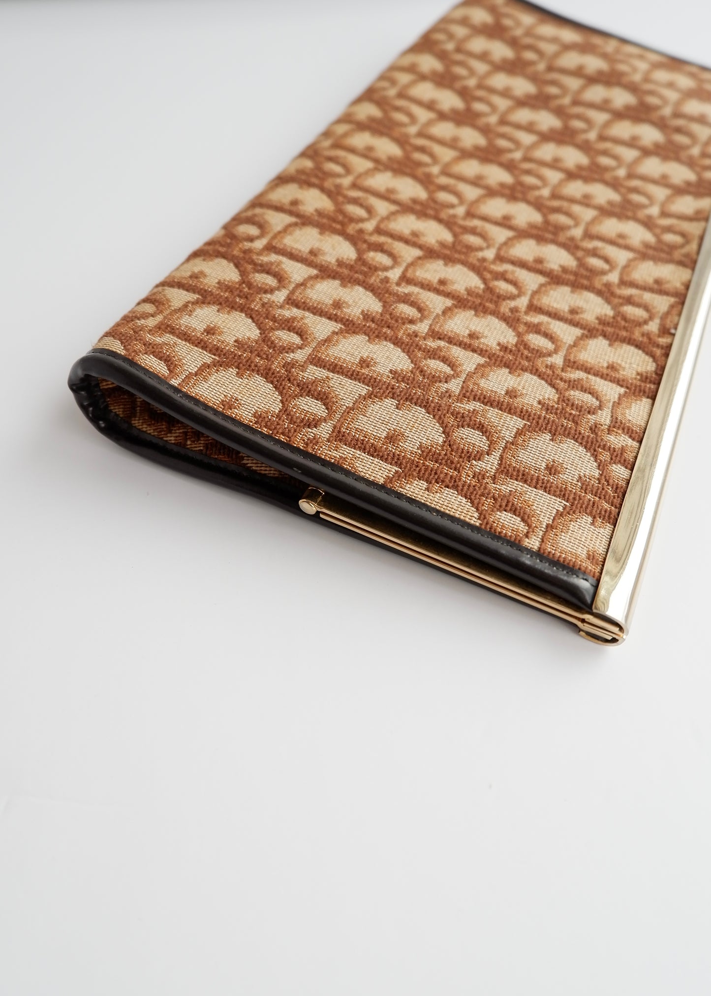 Authentic Preowned Vintage Dior Brown Canvas Trotter Print Clutch