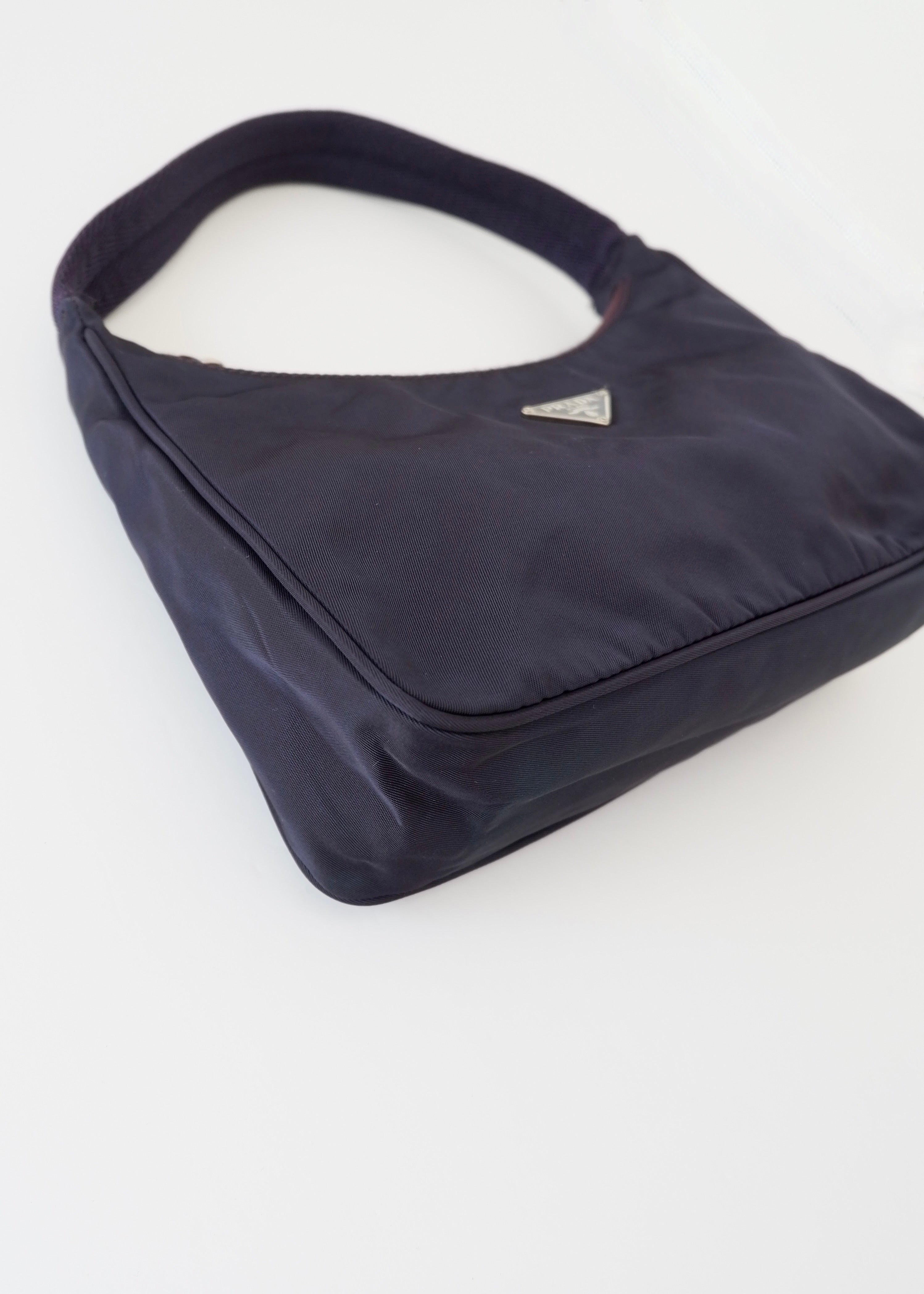 Authentic Preowned Prada Dark Purple Nylon Shoulder Bag
