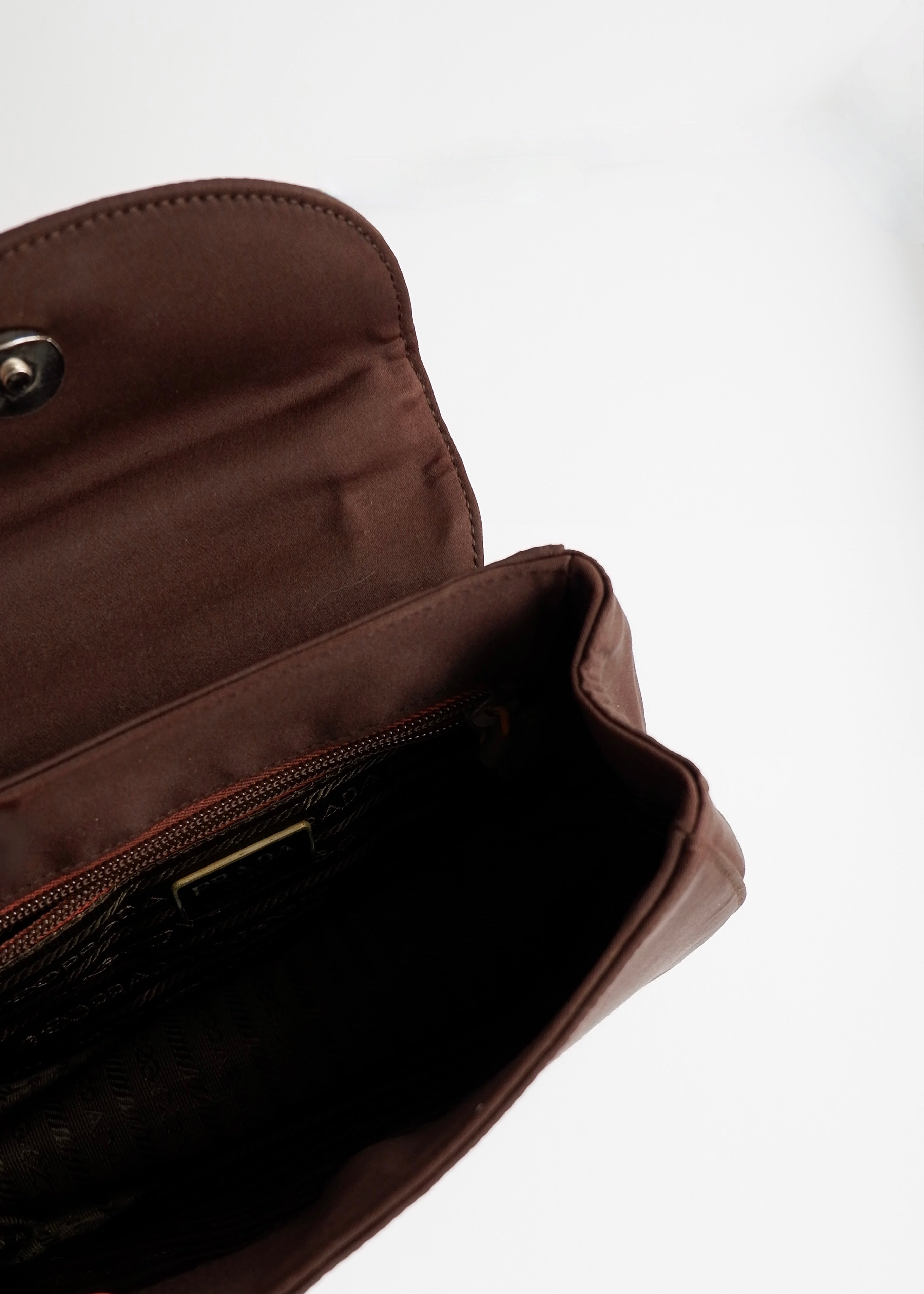 Authentic Preowned Prada Nylon Brown Nylon Top Handle Bag
