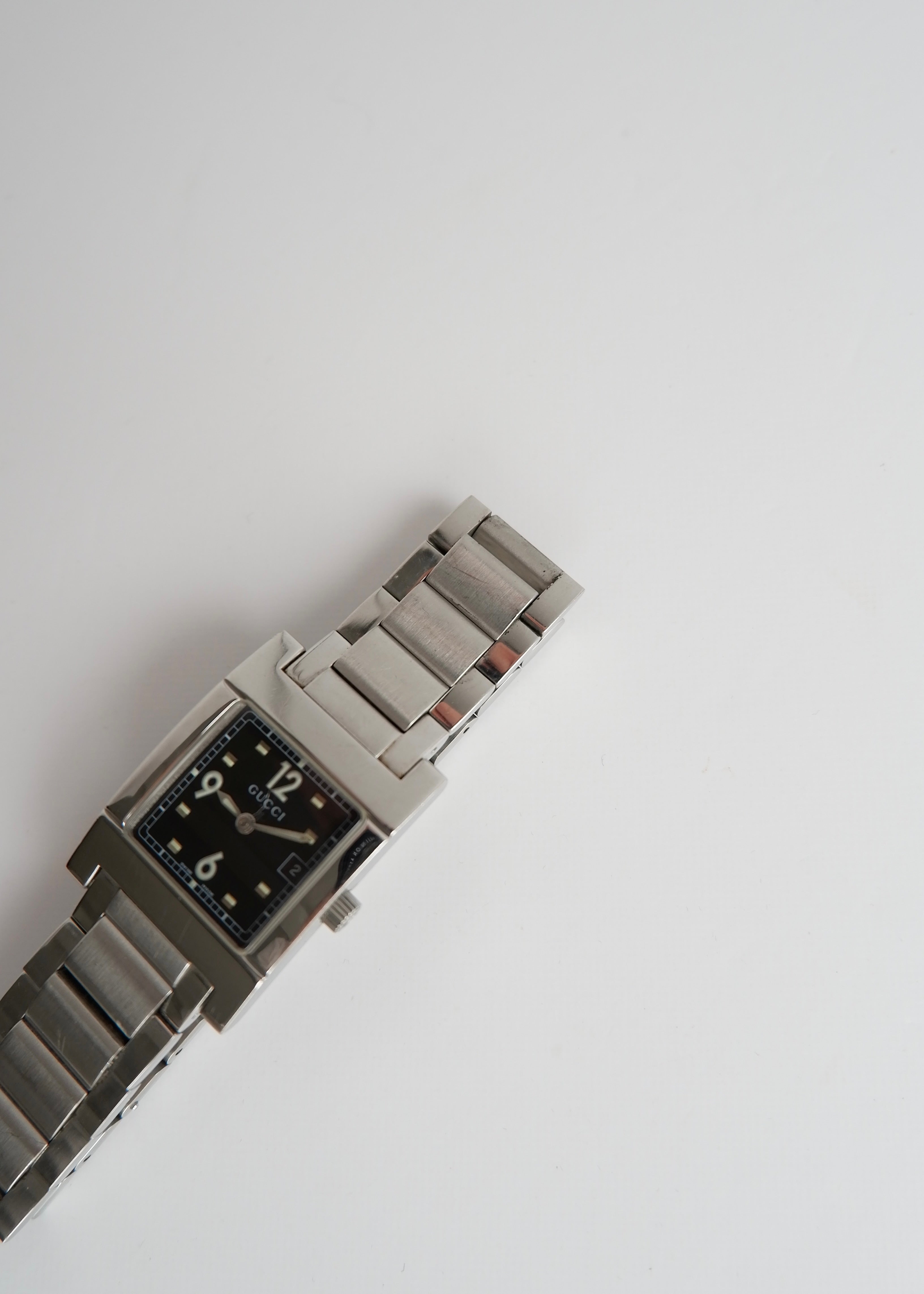 Authentic Preowned Vintage Gucci Silver Stainless  Steel Square Face Watch