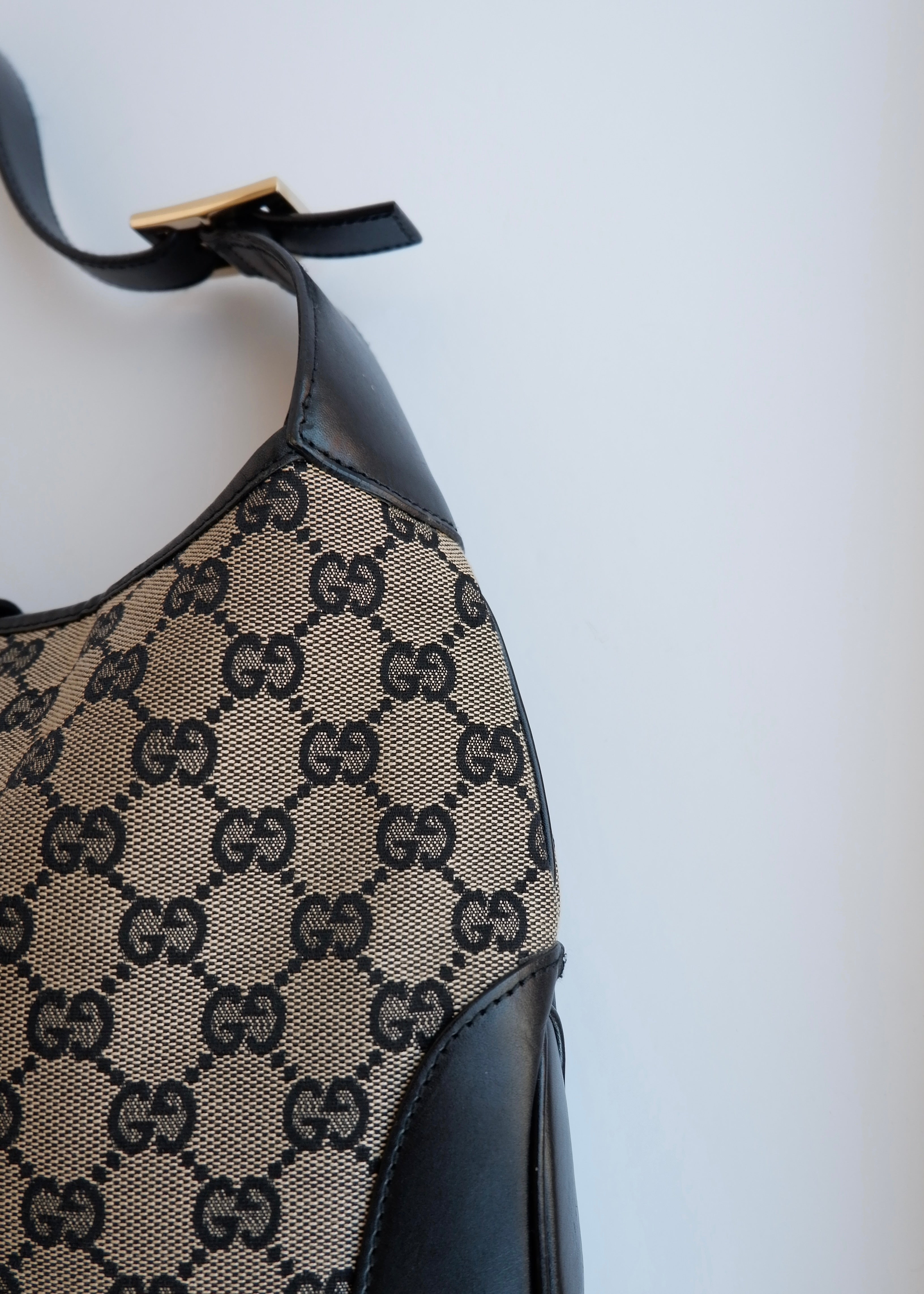 Authentic Preowned Gucci Black GG Canvas Jackie Shoulder Bag