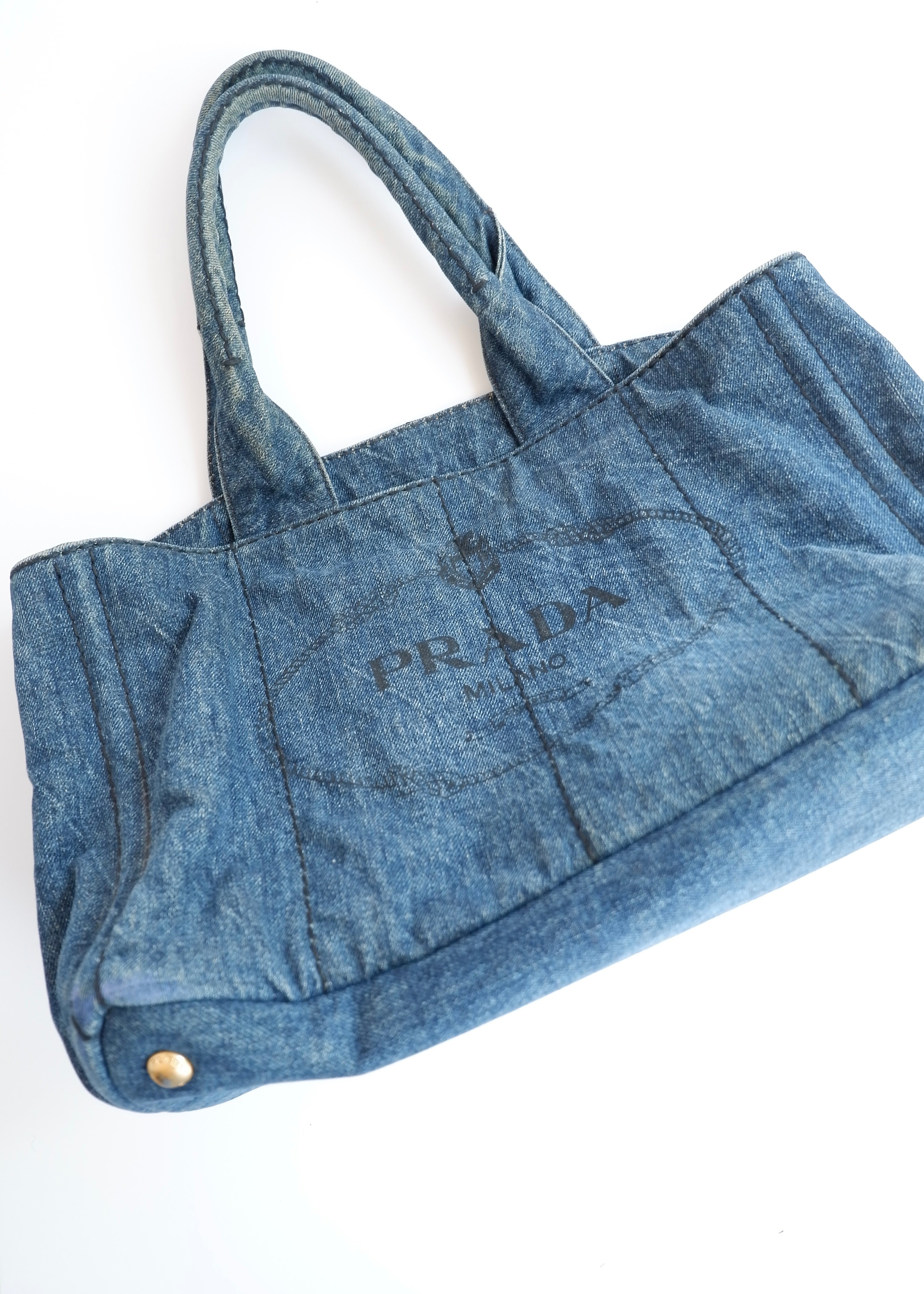 Authentic Preowned Prada Navy Denim Canapa Tote Bag