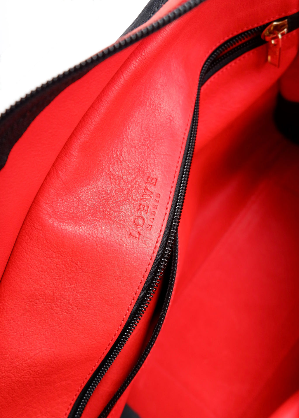 Preowned Loewe Red/Black Suede Amazona Handbag